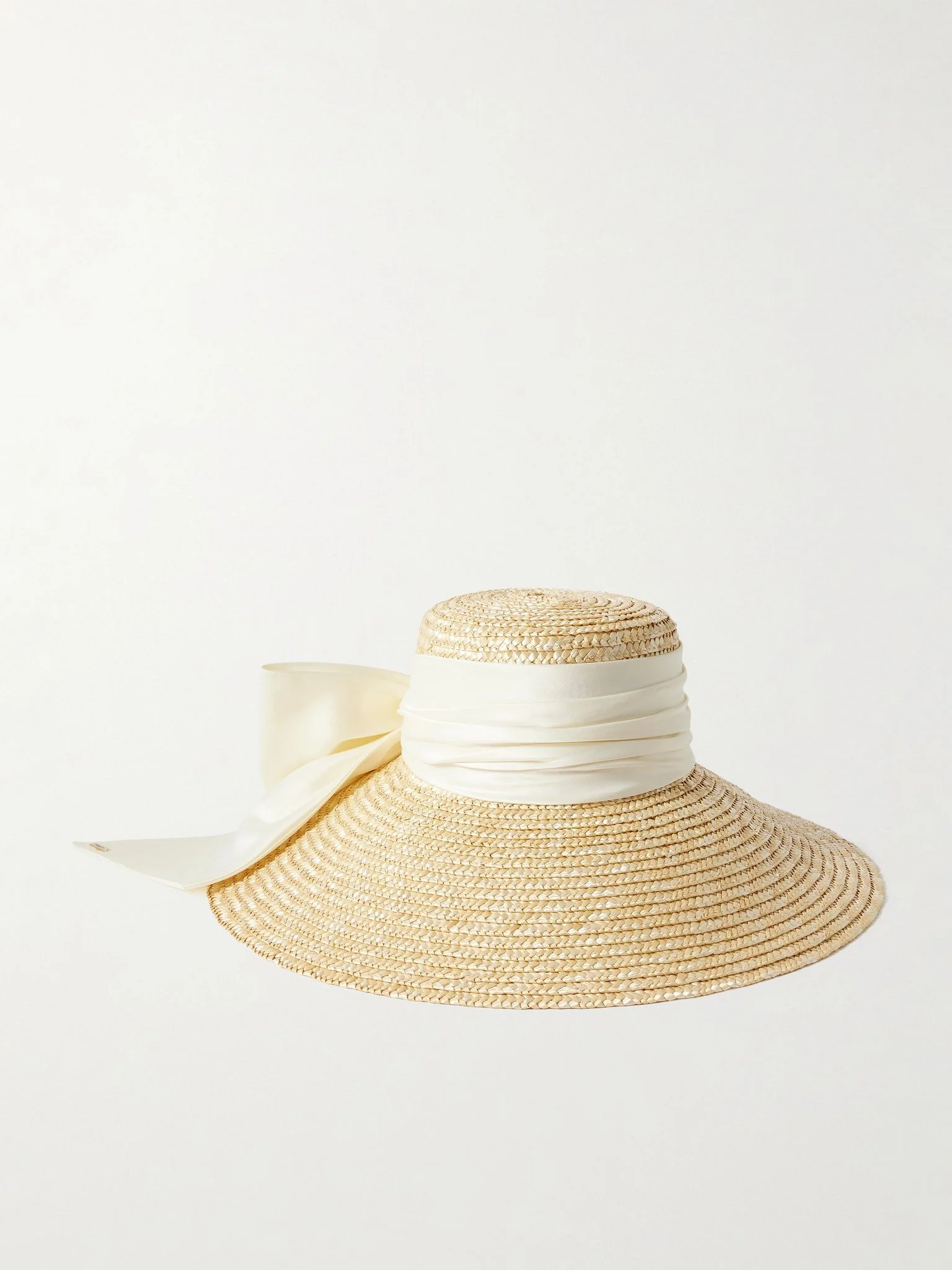 Mirabel grosgrain-trimmed straw sunhat Neutral - 1