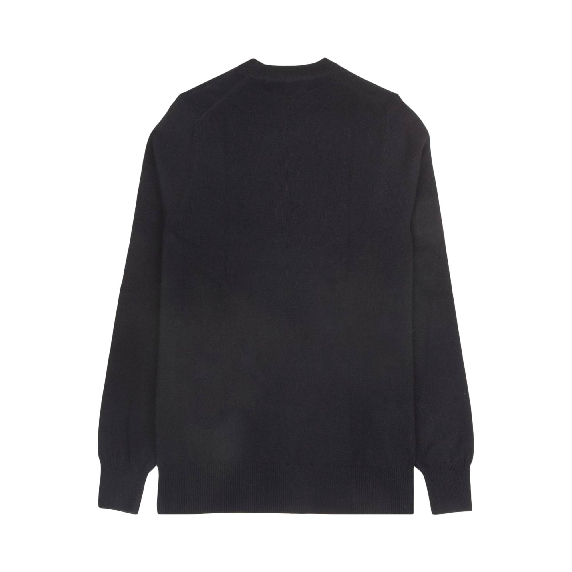 Comme des Garçons PLAY Double Heart V-Neck Sweater 'Black' - 2
