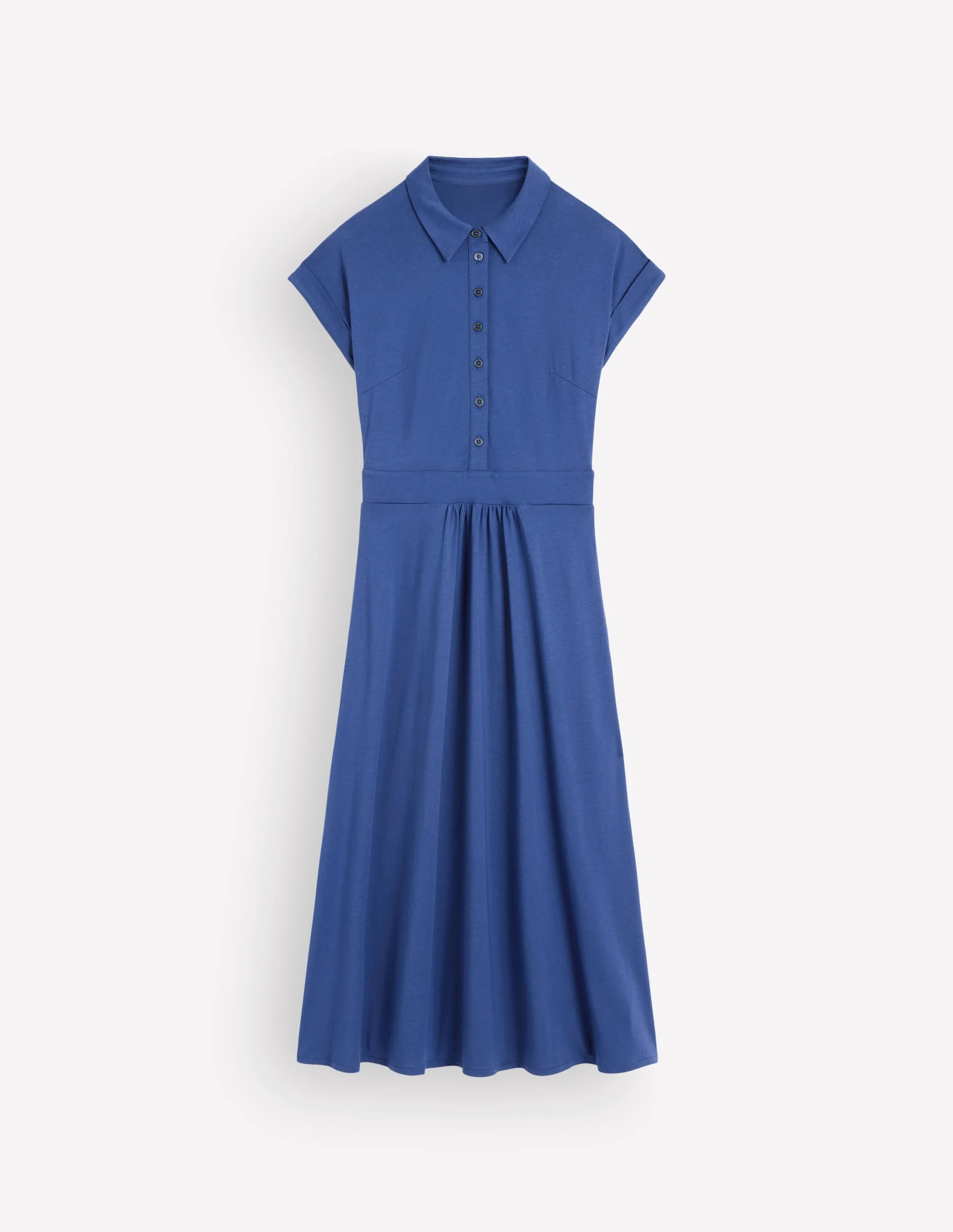 Fae Jersey Shirt Dress-Denim Blue - 1