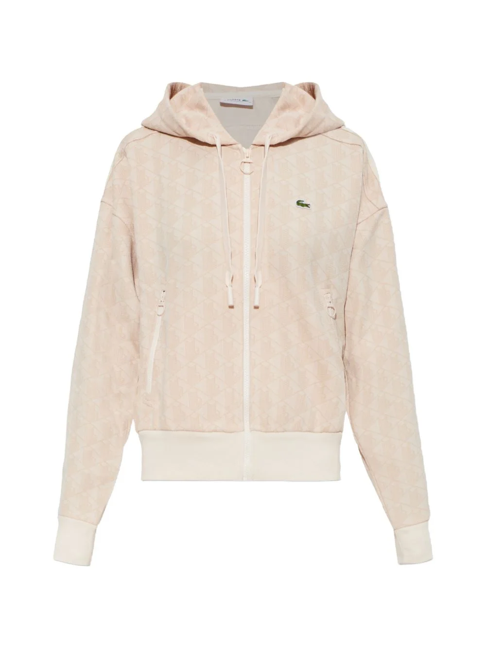 monogram-jacquard zip-up hoodie - 1