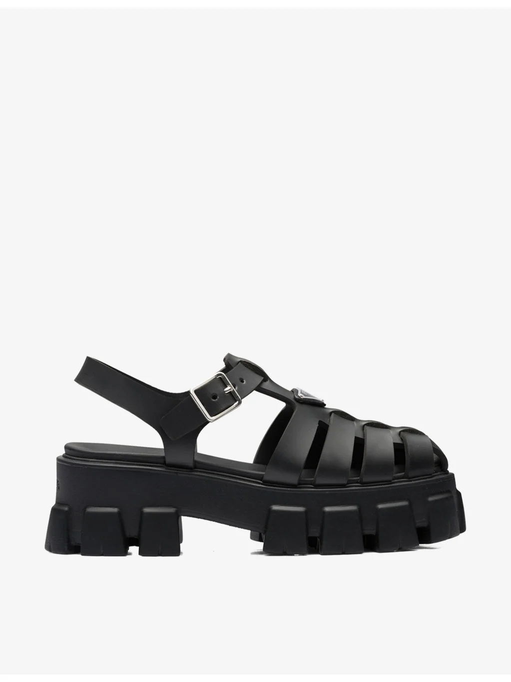 Monolith logo-plaque chunky-sole caged rubber sandals - 1