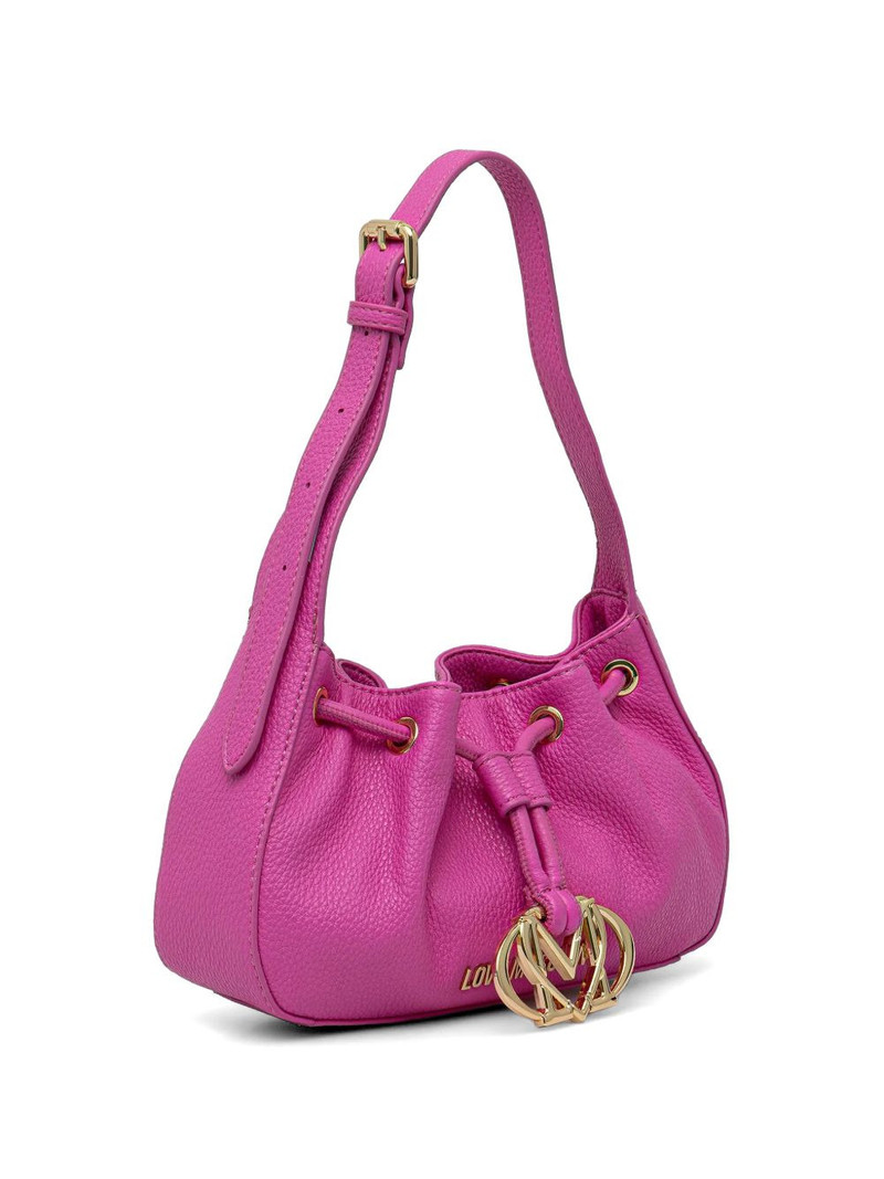 Moschino drawstring logo-plaque shoulder bag outlook