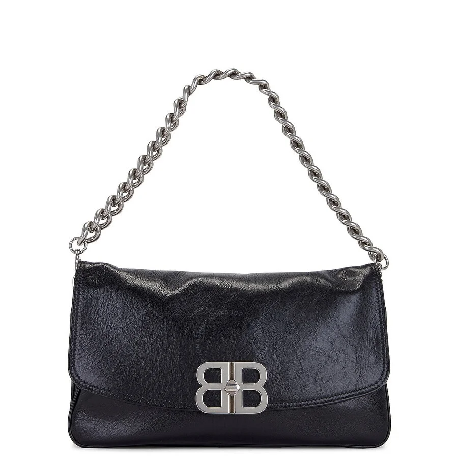 Balenciaga Medium BB Soft Flap Leather Shoulder Bag - 1
