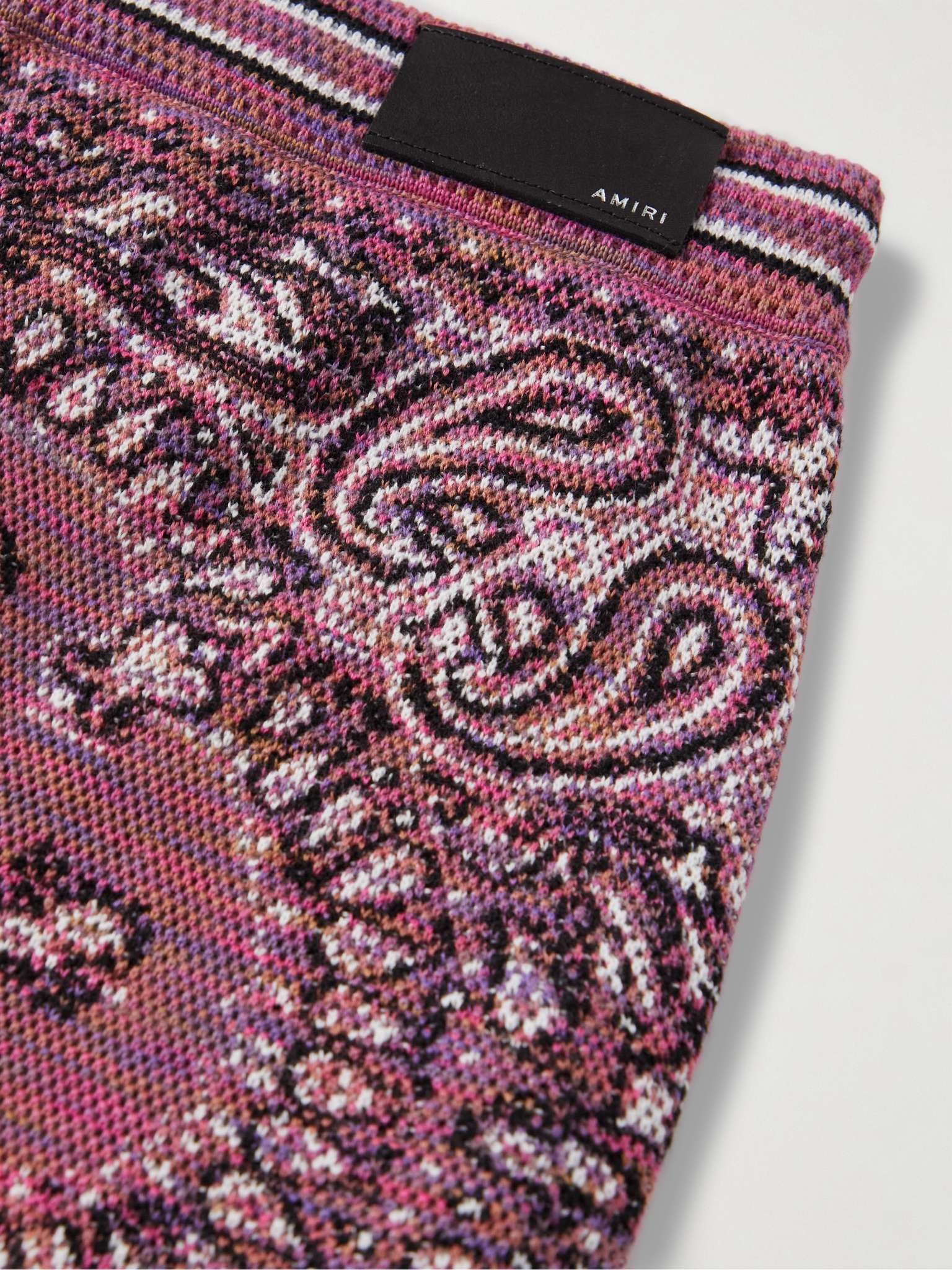 Straight-Leg Space-Dyed Bandana-Jacquard Cotton Drawstring Shorts - 5