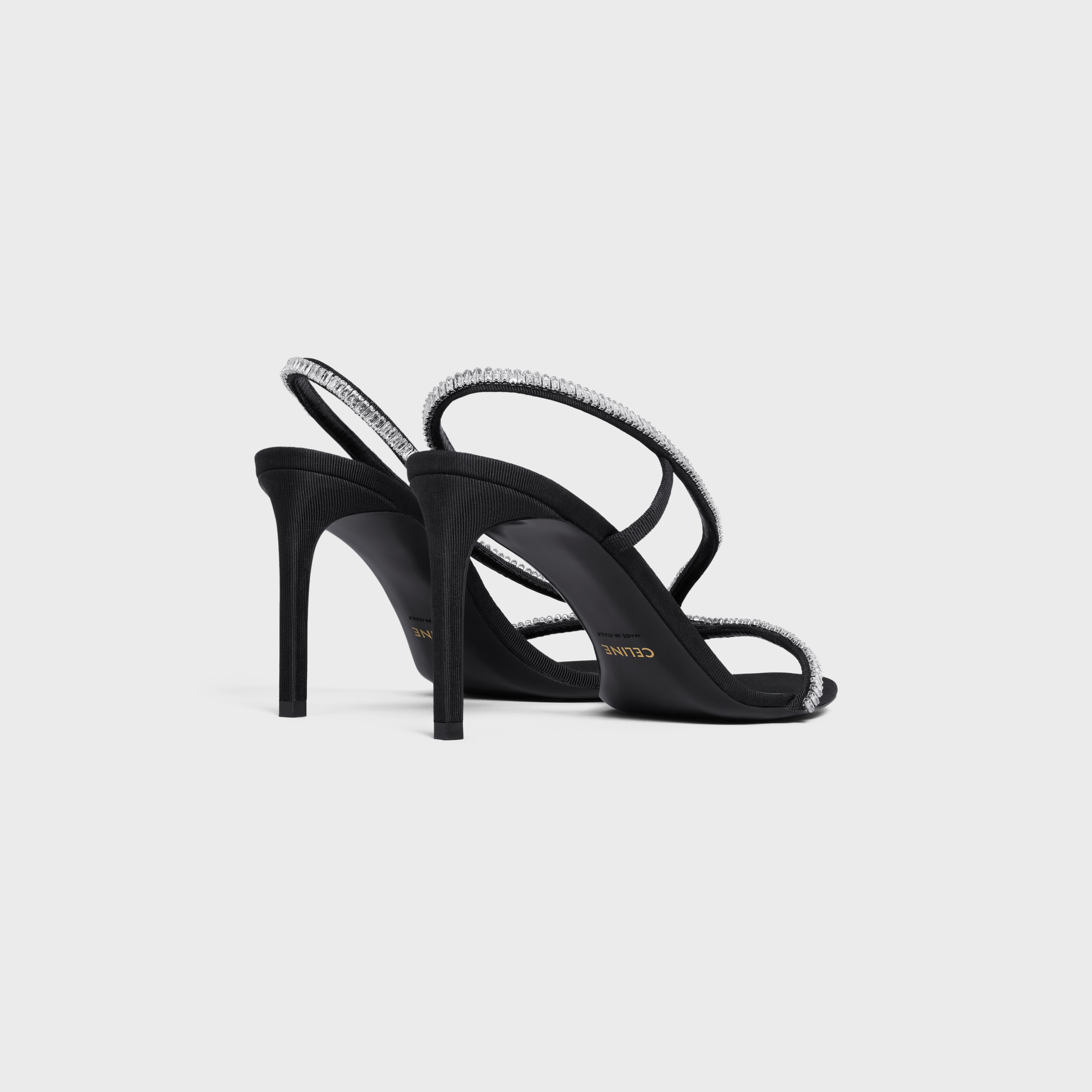 CELINE SOIR CROSS-OVER SANDAL in GROS GRAIN WITH STRASS - 3