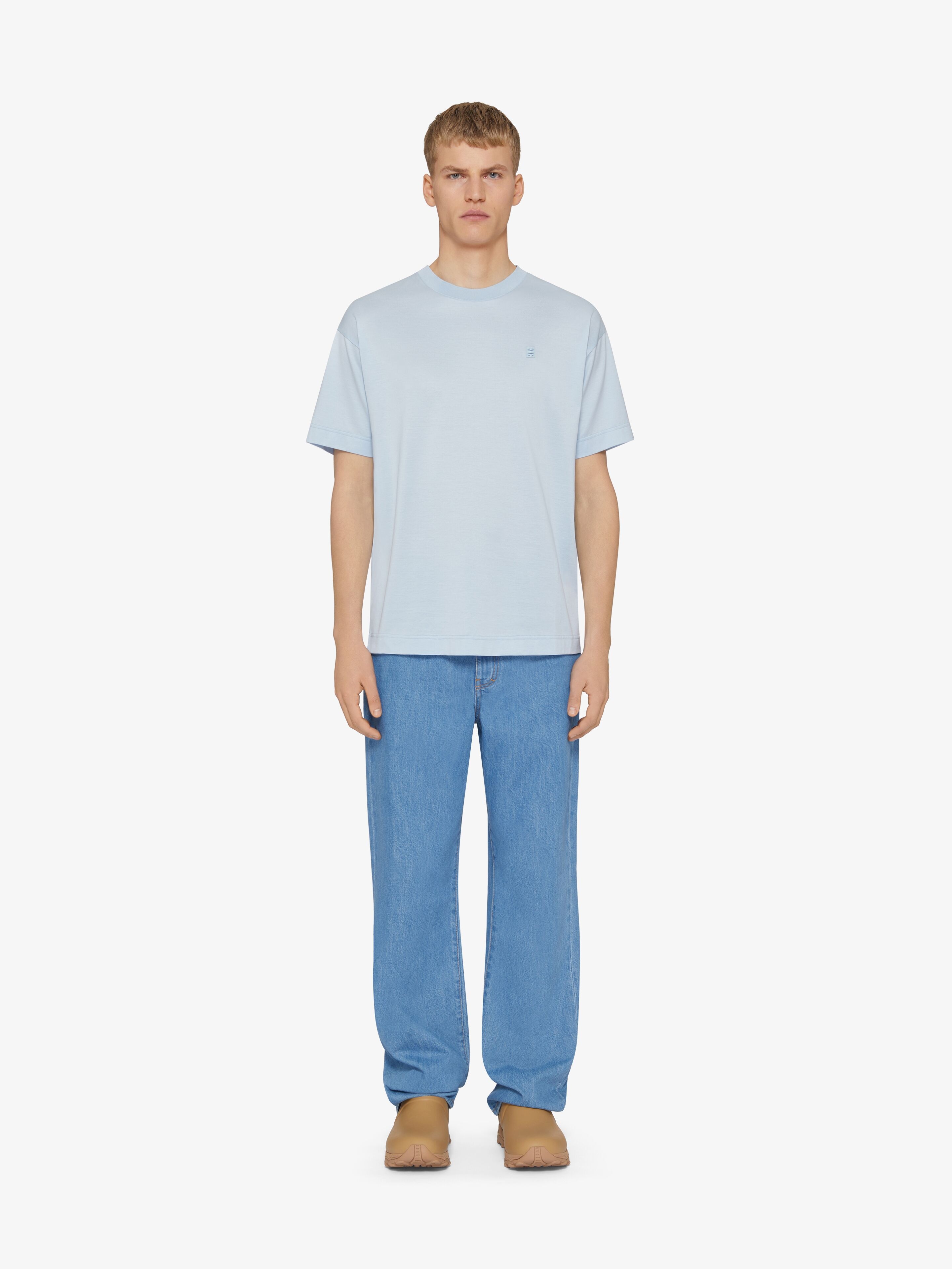 T-SHIRT IN MERCERIZED COTTON WITH 4G DETAIL - 4