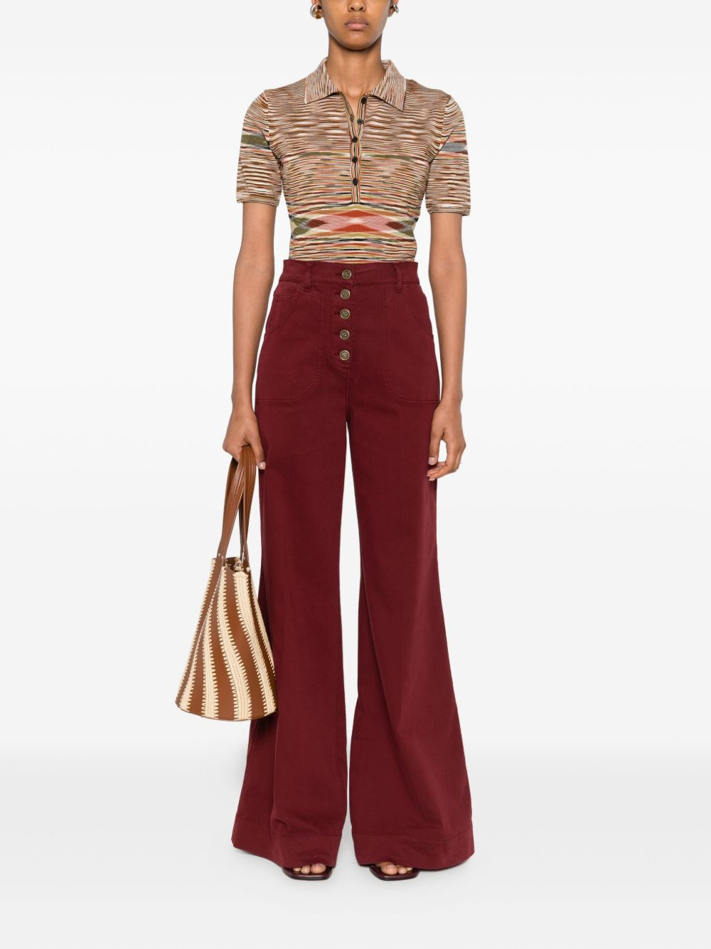 button-fly wide-leg jeans - 2