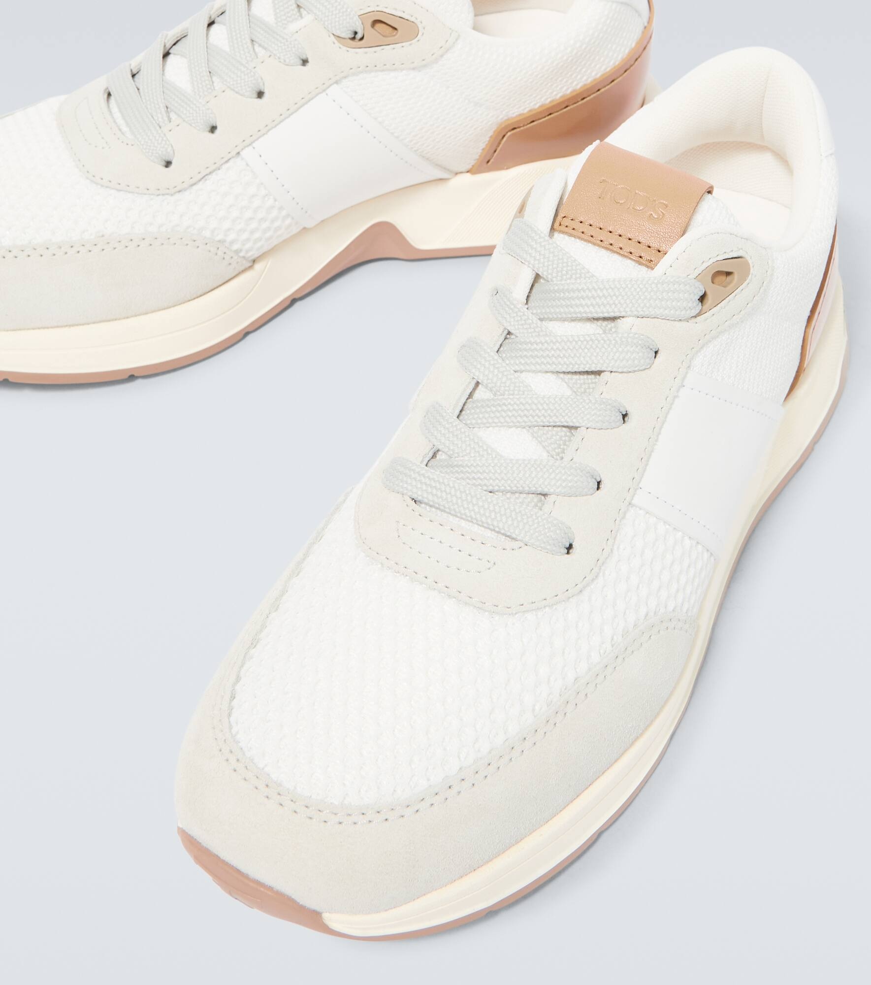 Leather-trimmed sneakers - 3