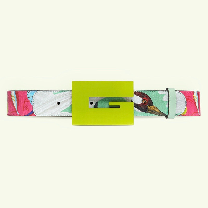 Wild flower print belt with Square G 1