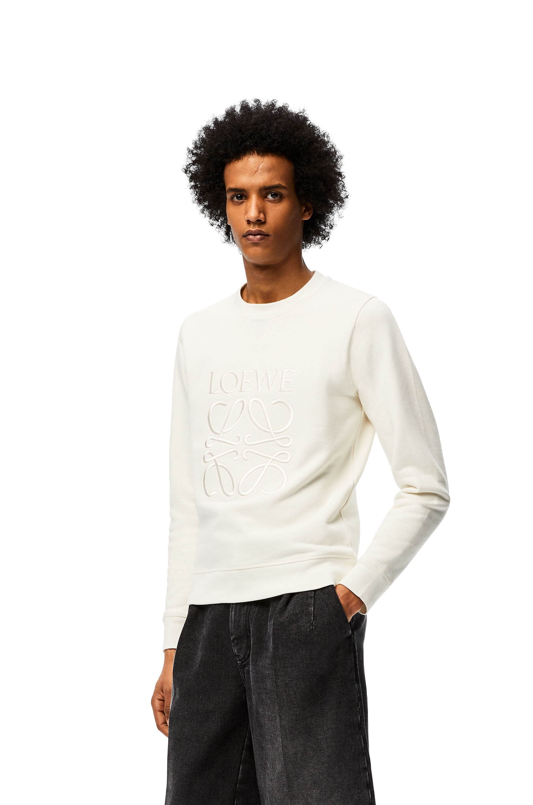 LOEWE Anagram embroidered sweatshirt in cotton - 3