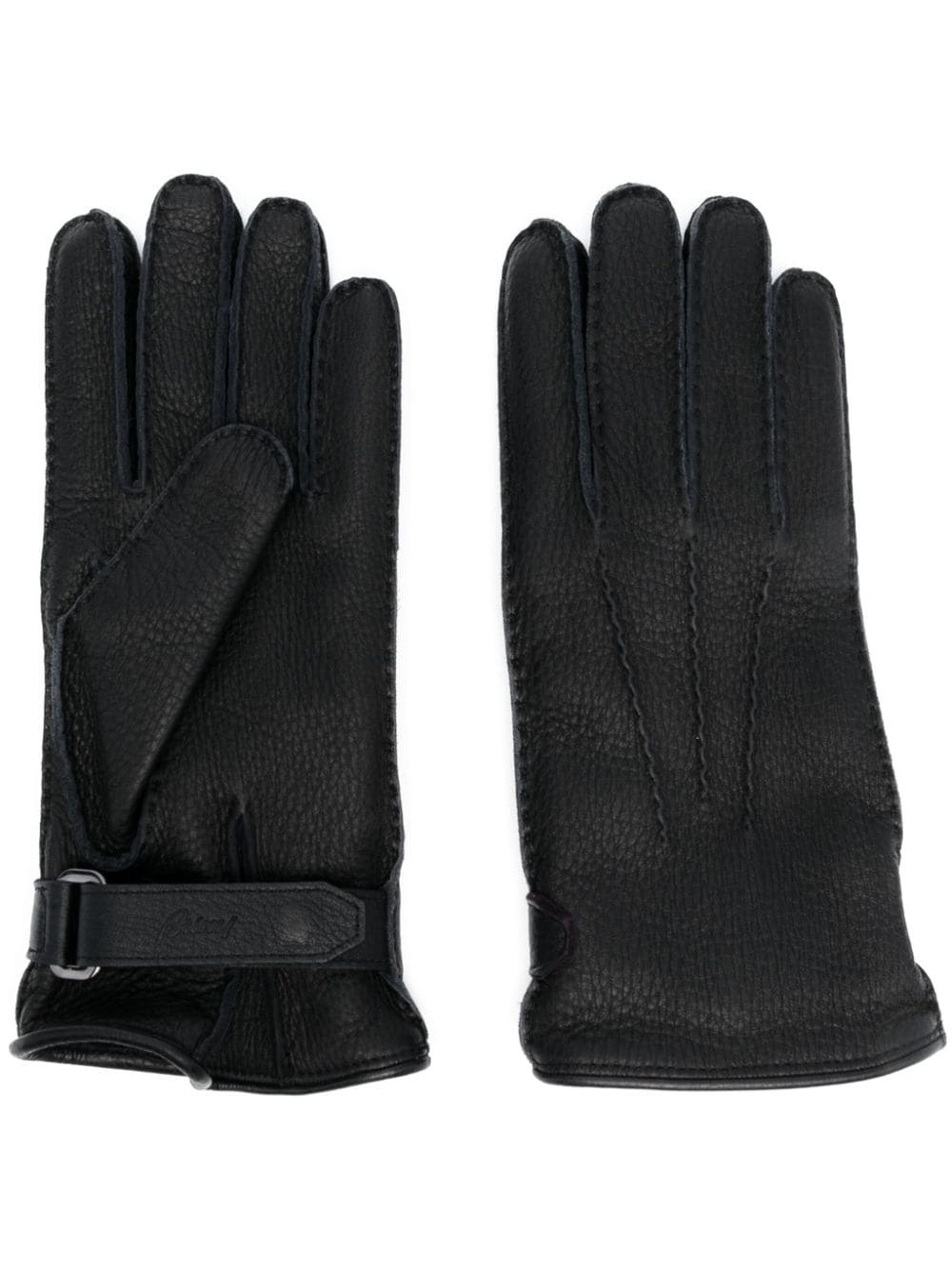 touch-strap leather gloves - 1