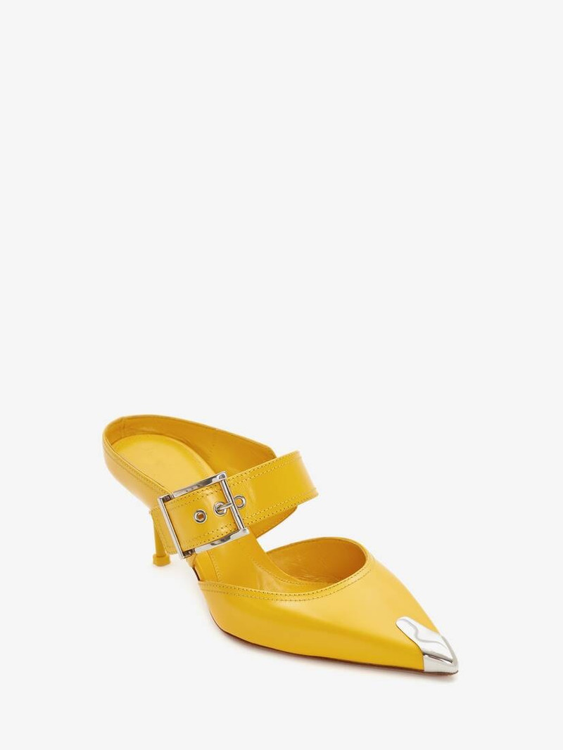Punk Buckle Mule in Pop Yellow 2