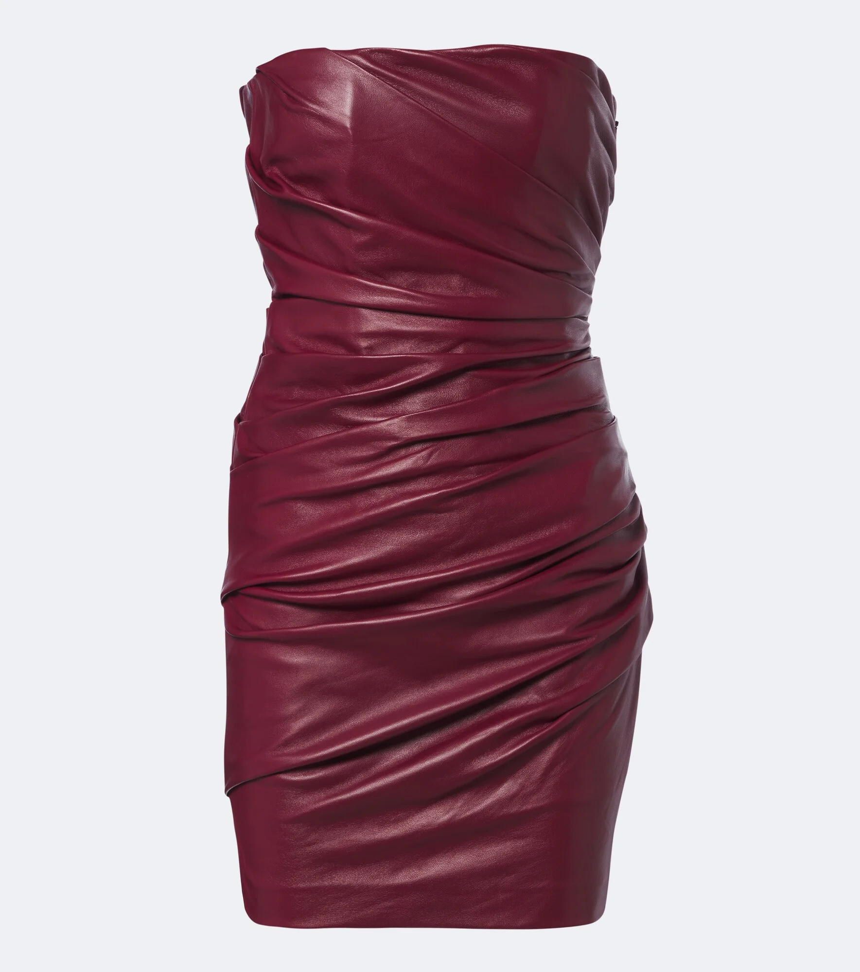 Ruched leather bustier dress - 1