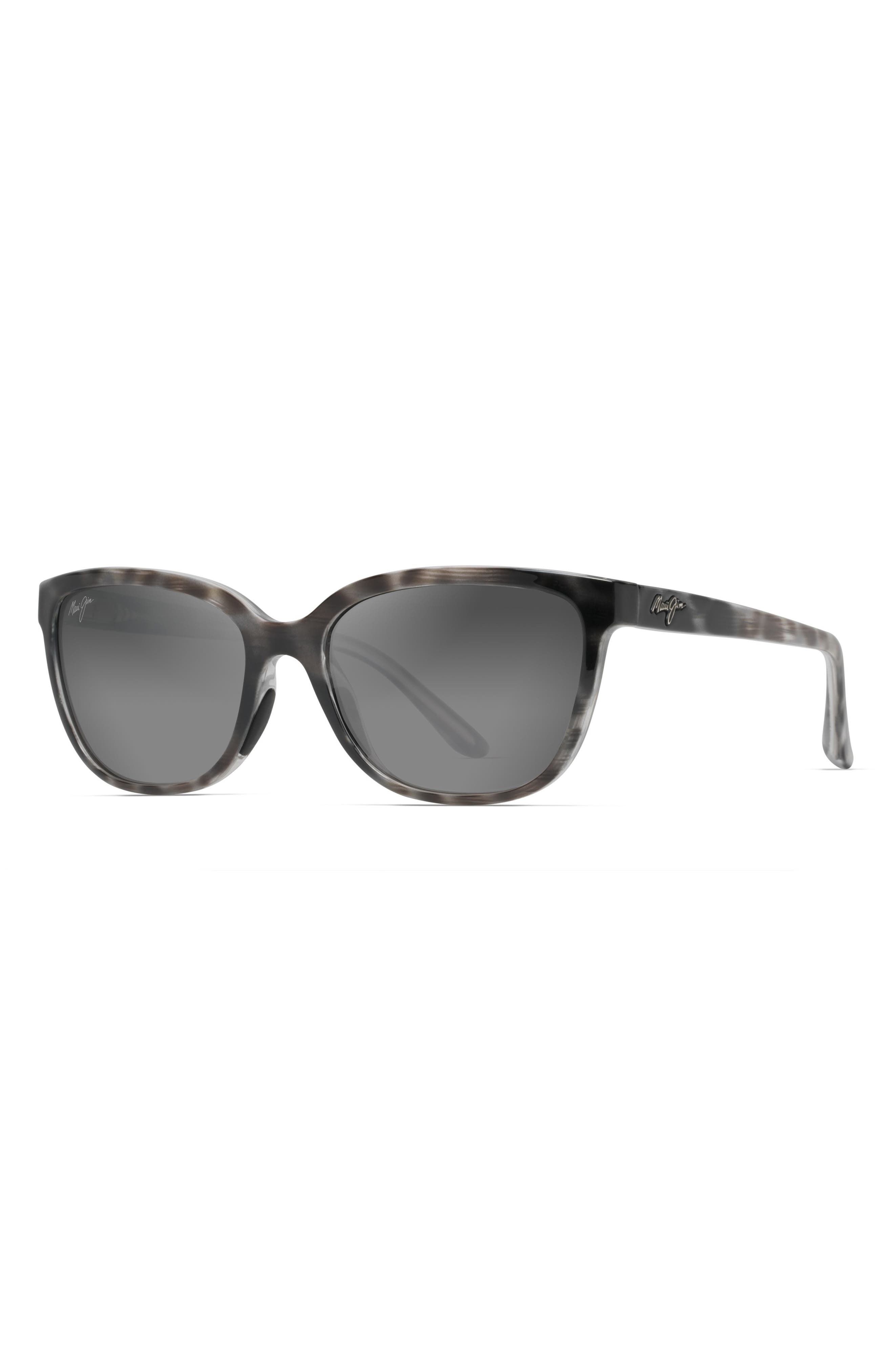 Maui Jim Honi 54mm PolarizedPlus2® Cat Eye Sunglasses in Grey Tortoise Stripe at Nordstrom - 2