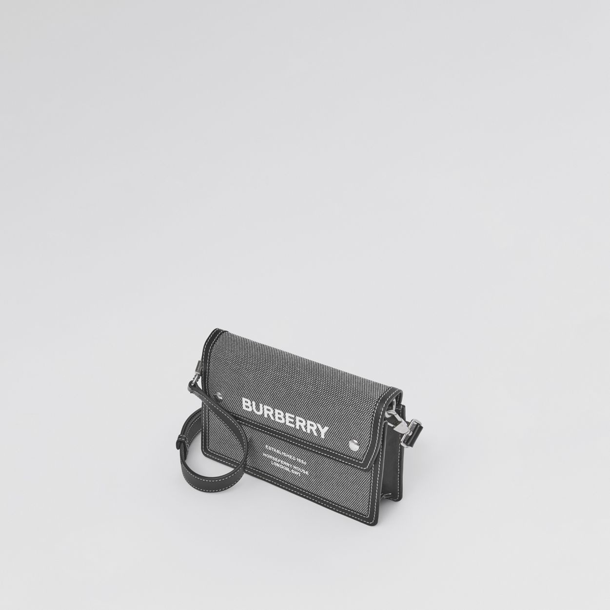 Horseferry Print Canvas and Leather Crossbody Bag - 5