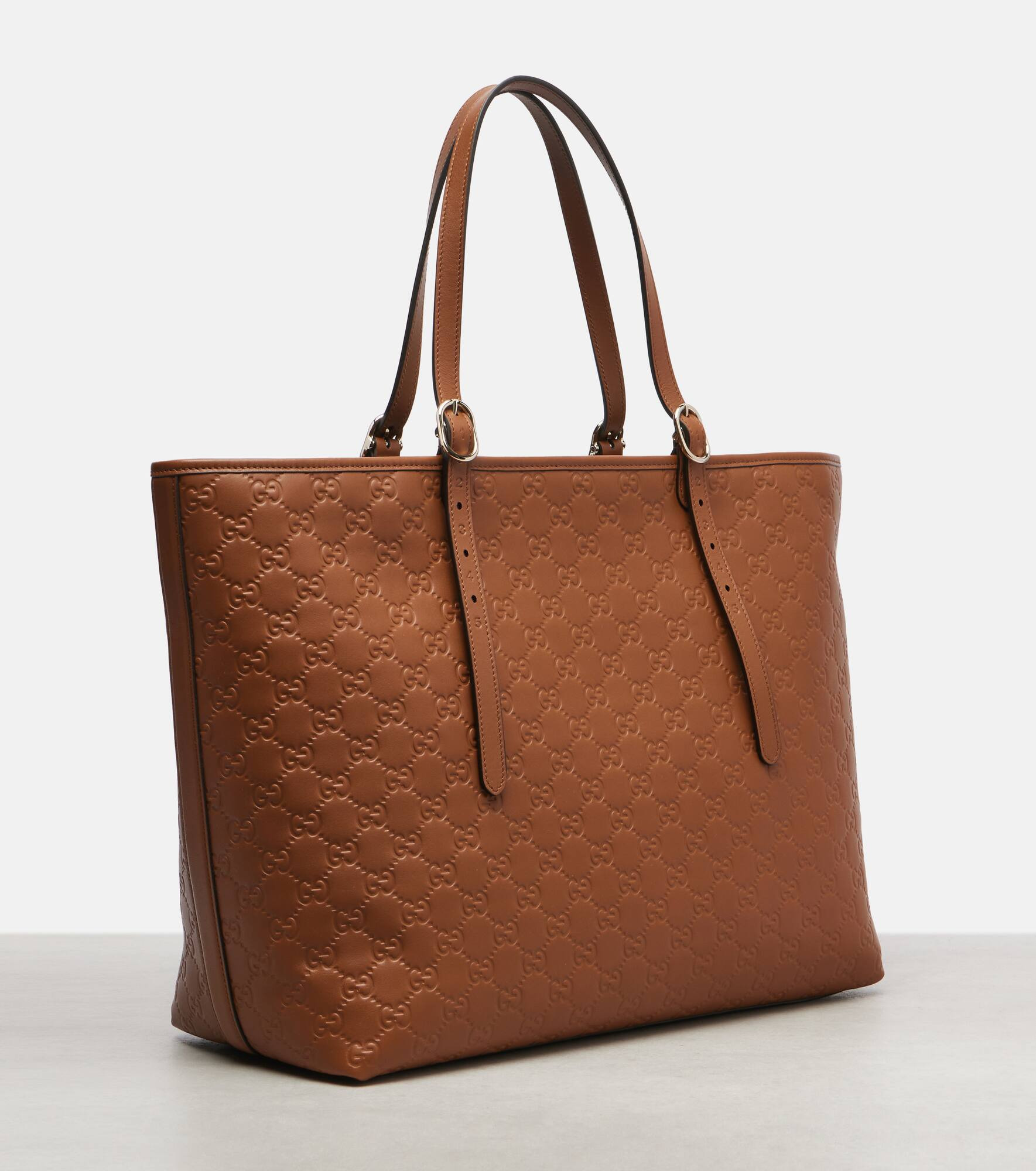 Emblem GG leather tote bag - 4