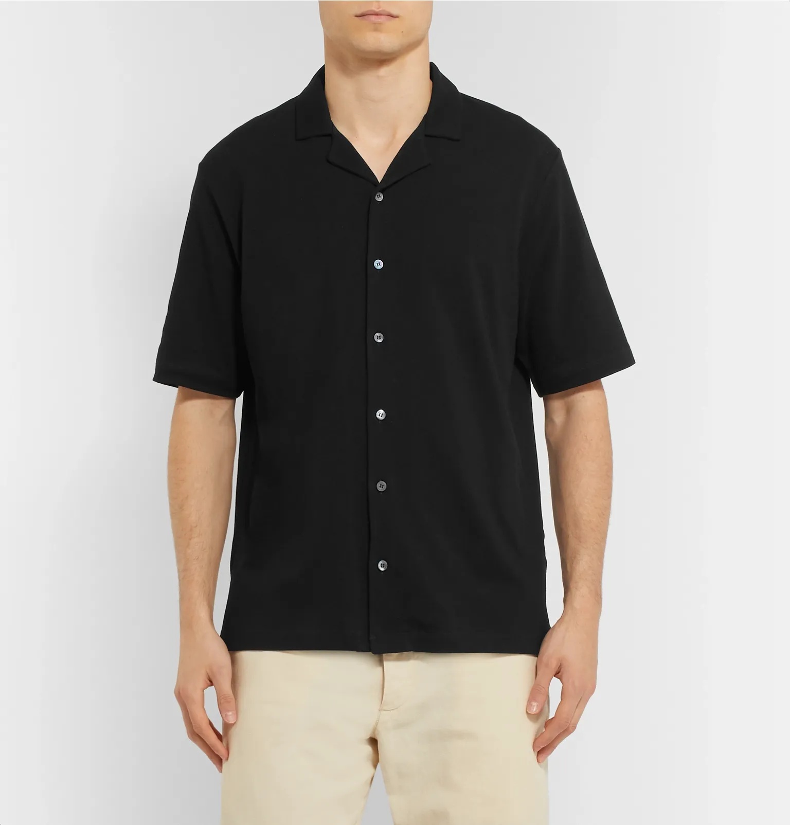 Camp-Collar Cotton-Piqué Shirt - 4