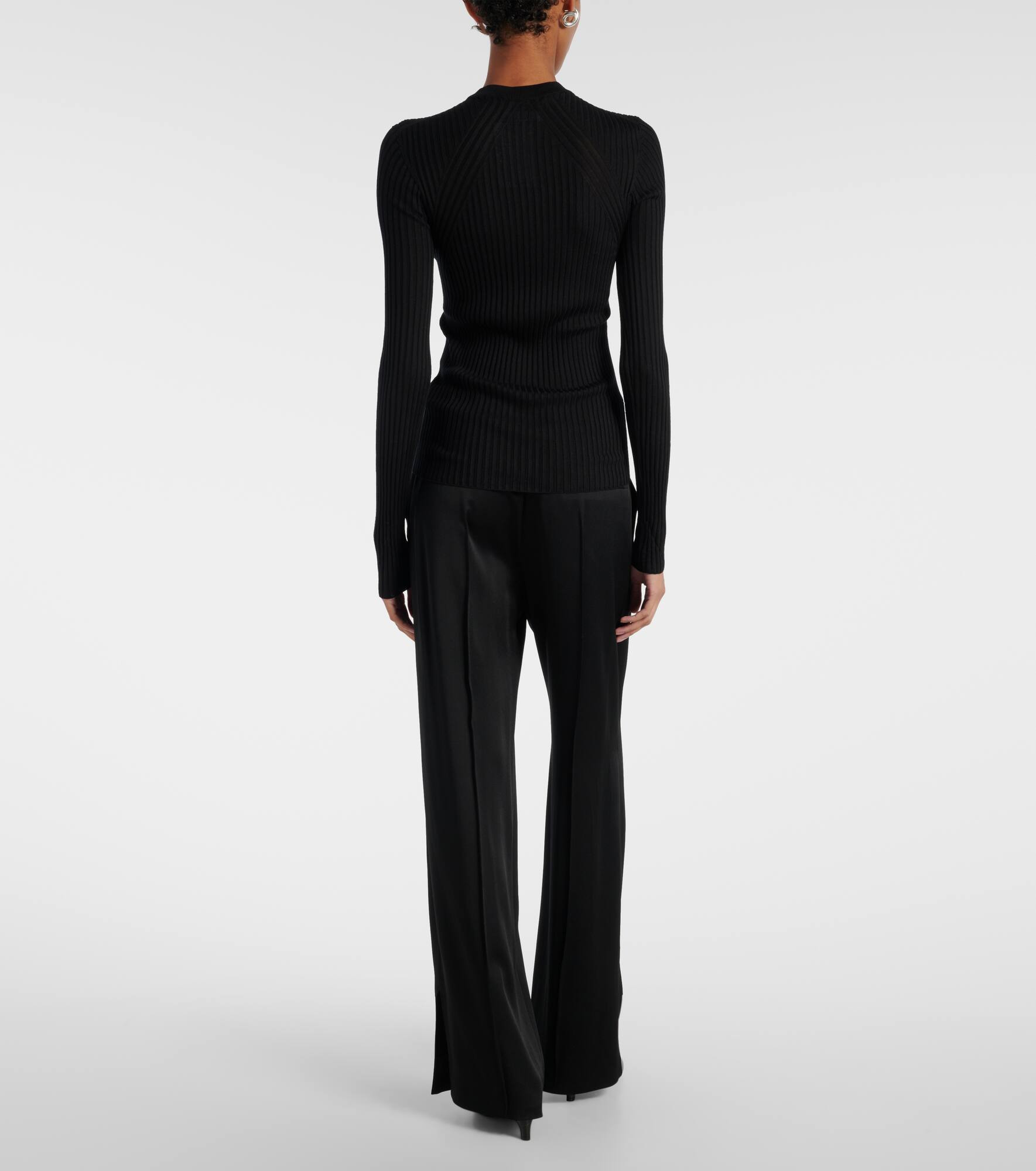 Ribbed-knit silk sweater - 3