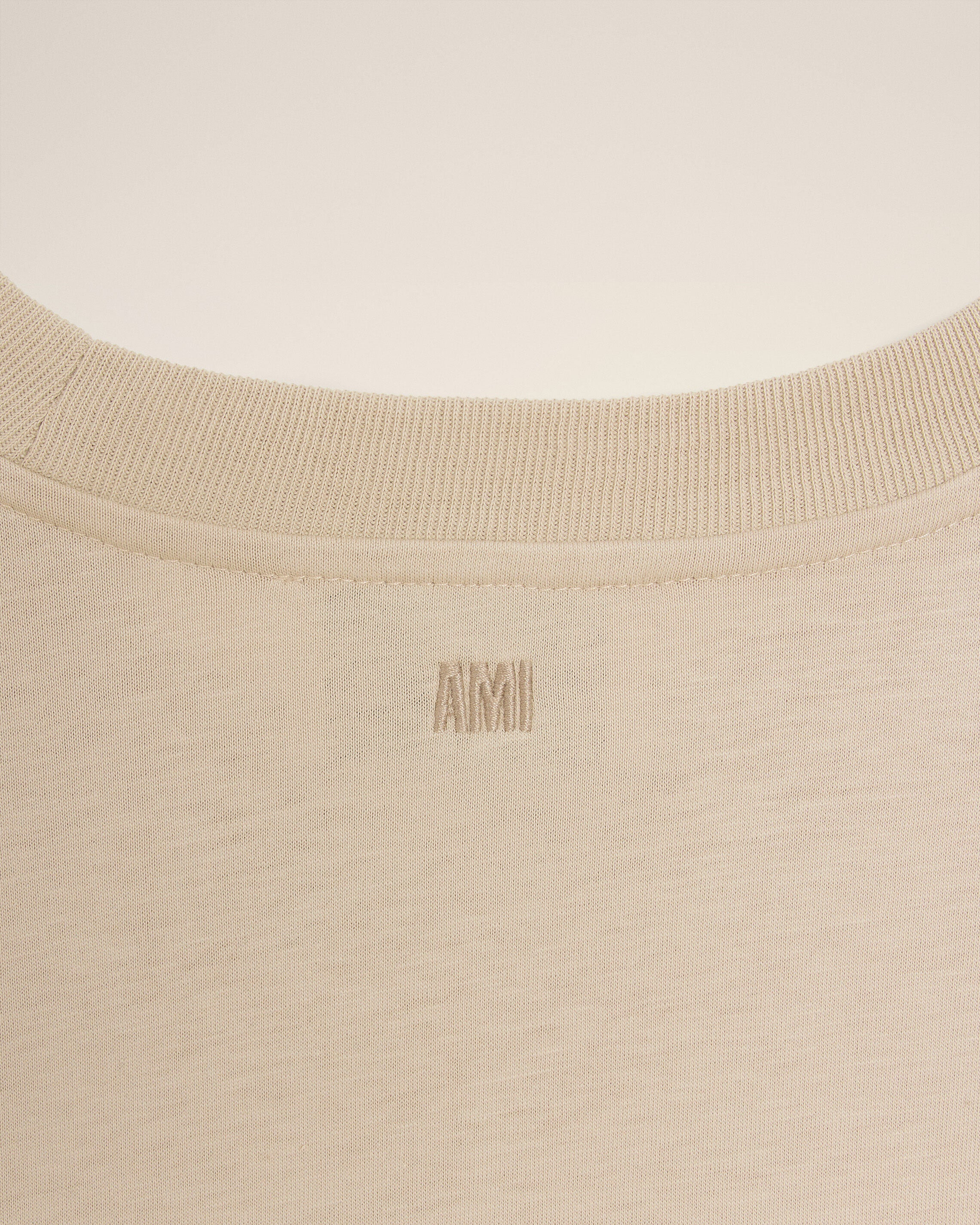 BEIGE COTTON AMI DE COEUR T-SHIRT - 7