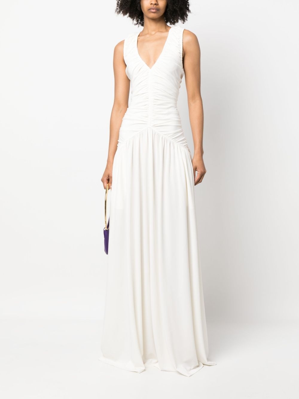 ruched-detailing long dress - 2