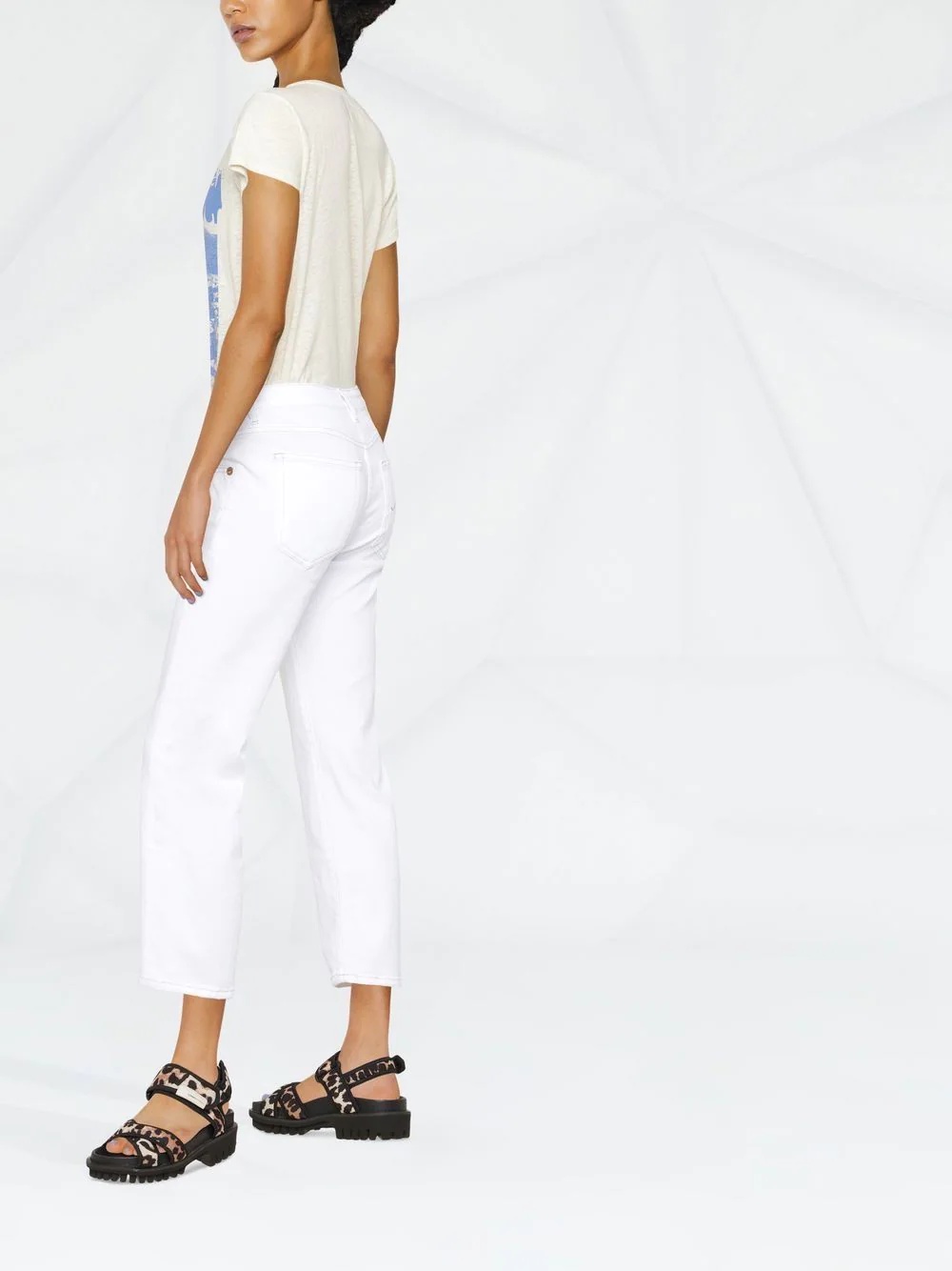 distressed-edge straight-leg jeans - 3