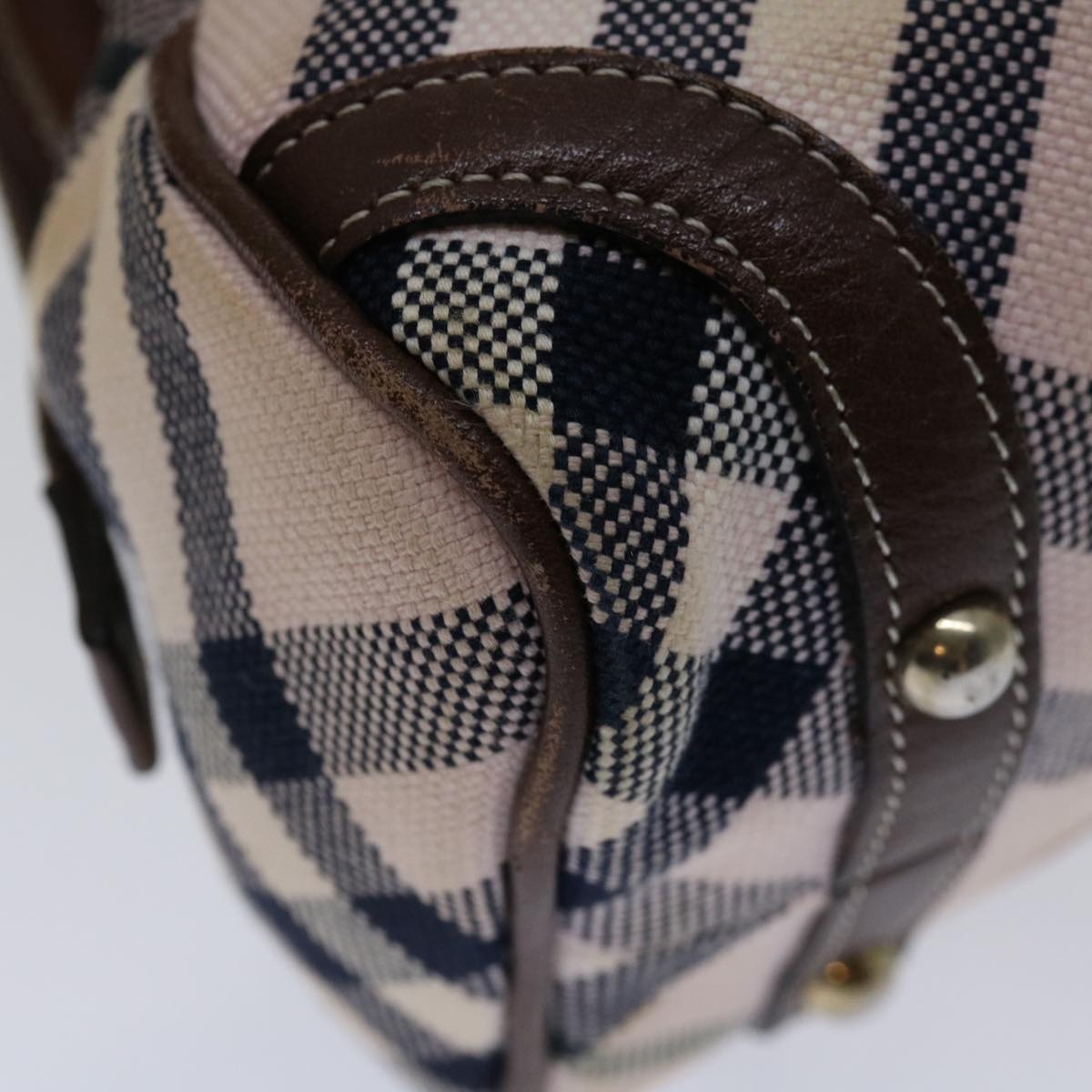 Burberry Nova Check Blue Label Hand Bag Canvas Beige - 16