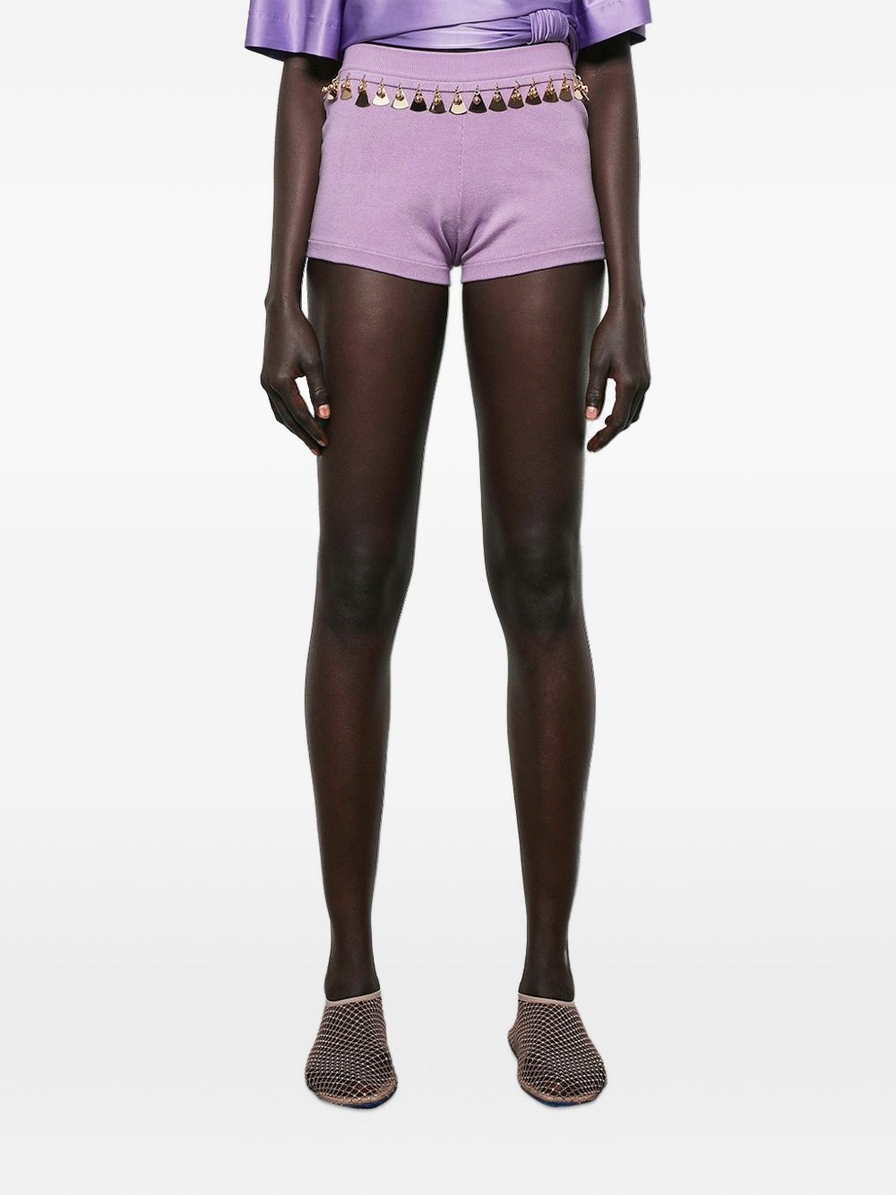 embellished knit shorts - 3