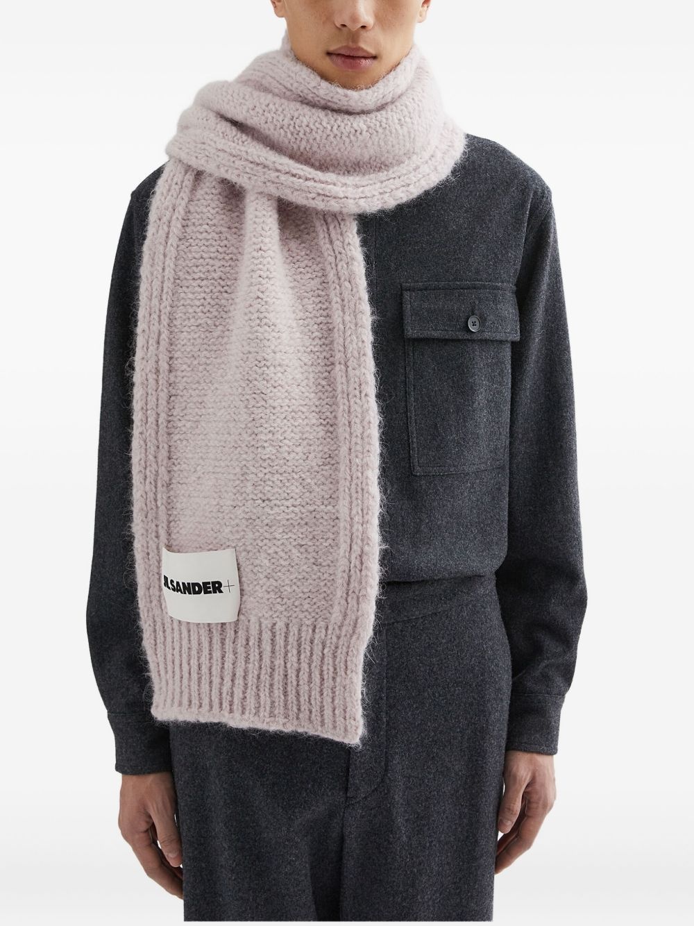 logo-patch scarf - 2