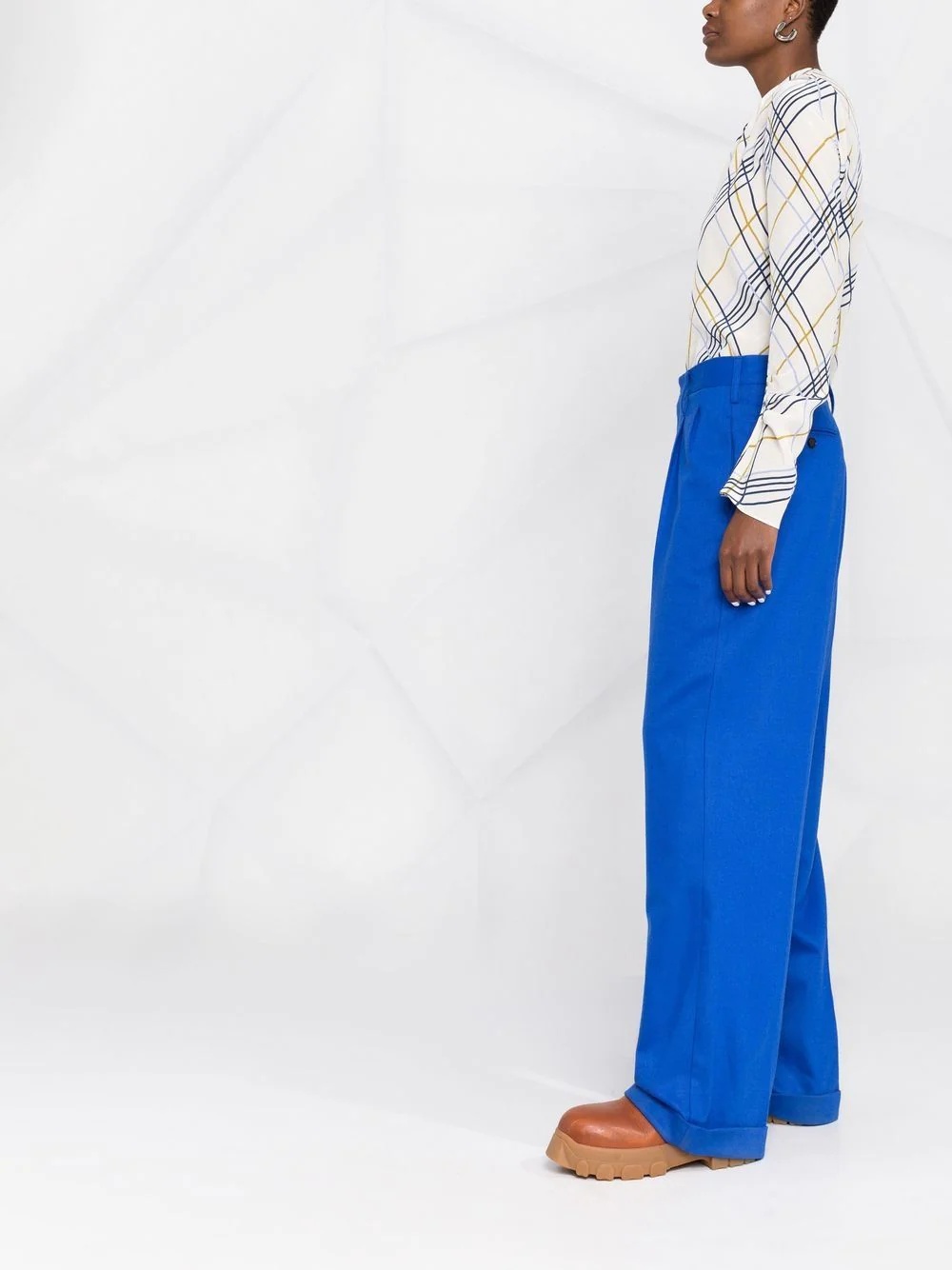 high-waisted tailored trousers - 4
