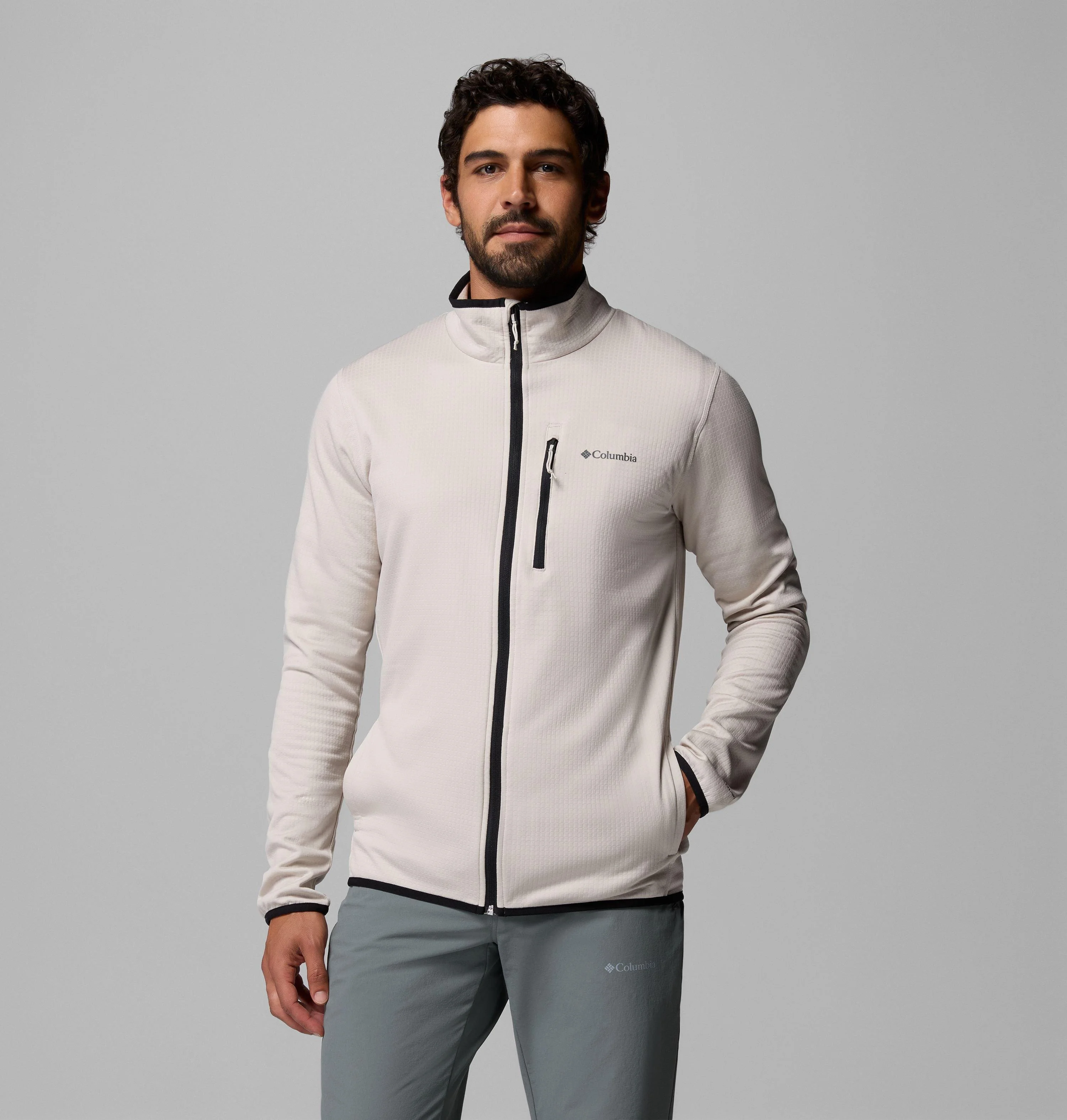 Men's Essential Hike Grid Fleece Full Zip Jacket - 1