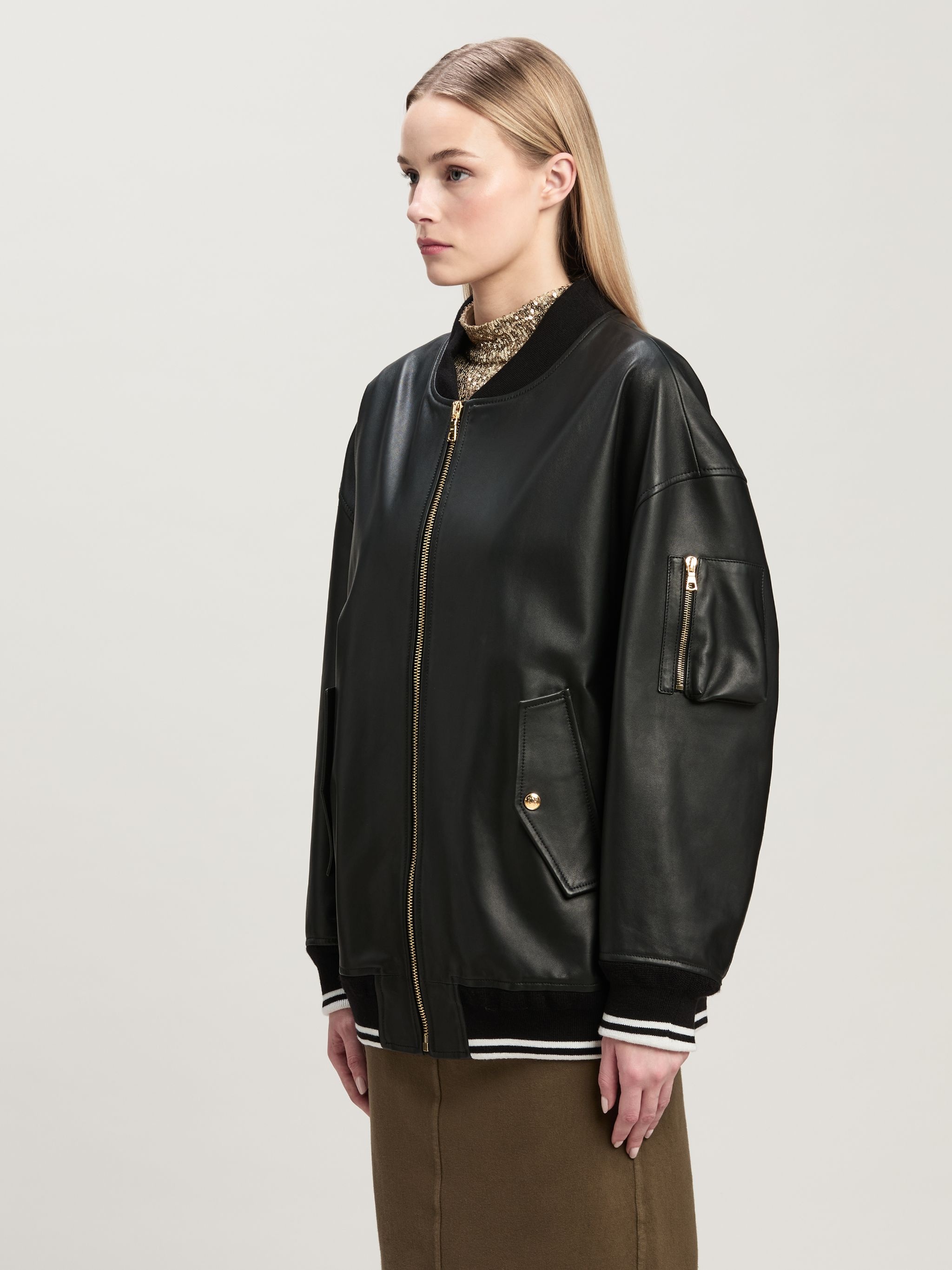 COLLEGE LEATHER BOMBER Jacket - 4