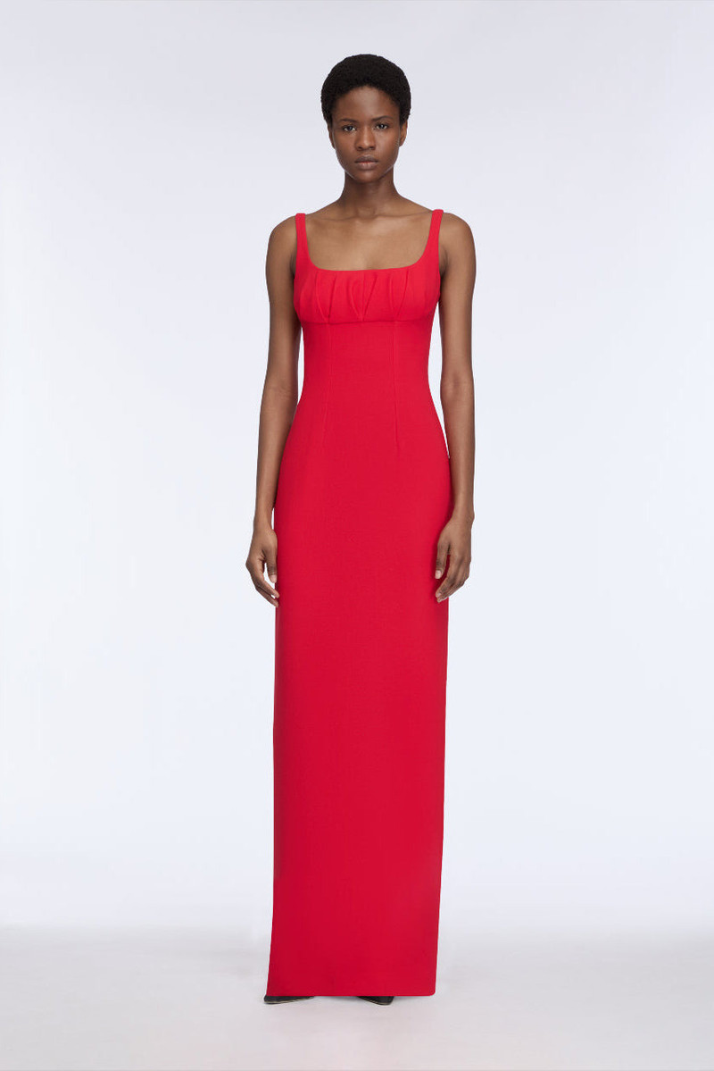 EMILIA WICKSTEAD Jianna Dress in Red Single Wool Crepe outlook