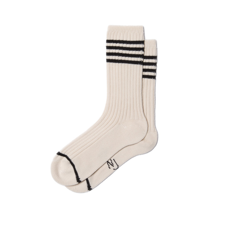 Men Tennis Socks Stripe Offwhite/Black - 2