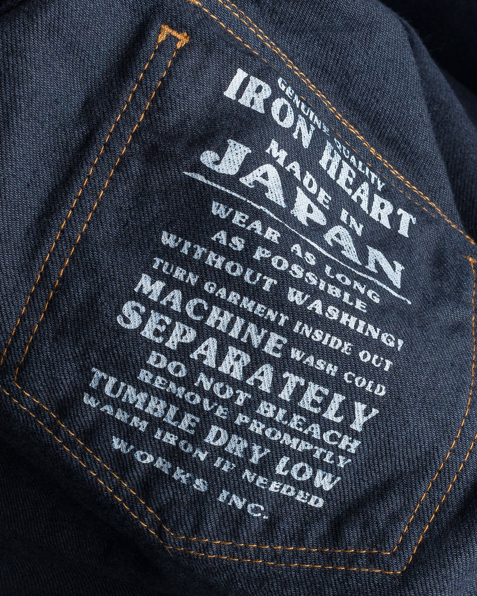 IHSH-33-OD 12oz Selvedge Denim Western Shirt - Indigo Overdyed Black - 22