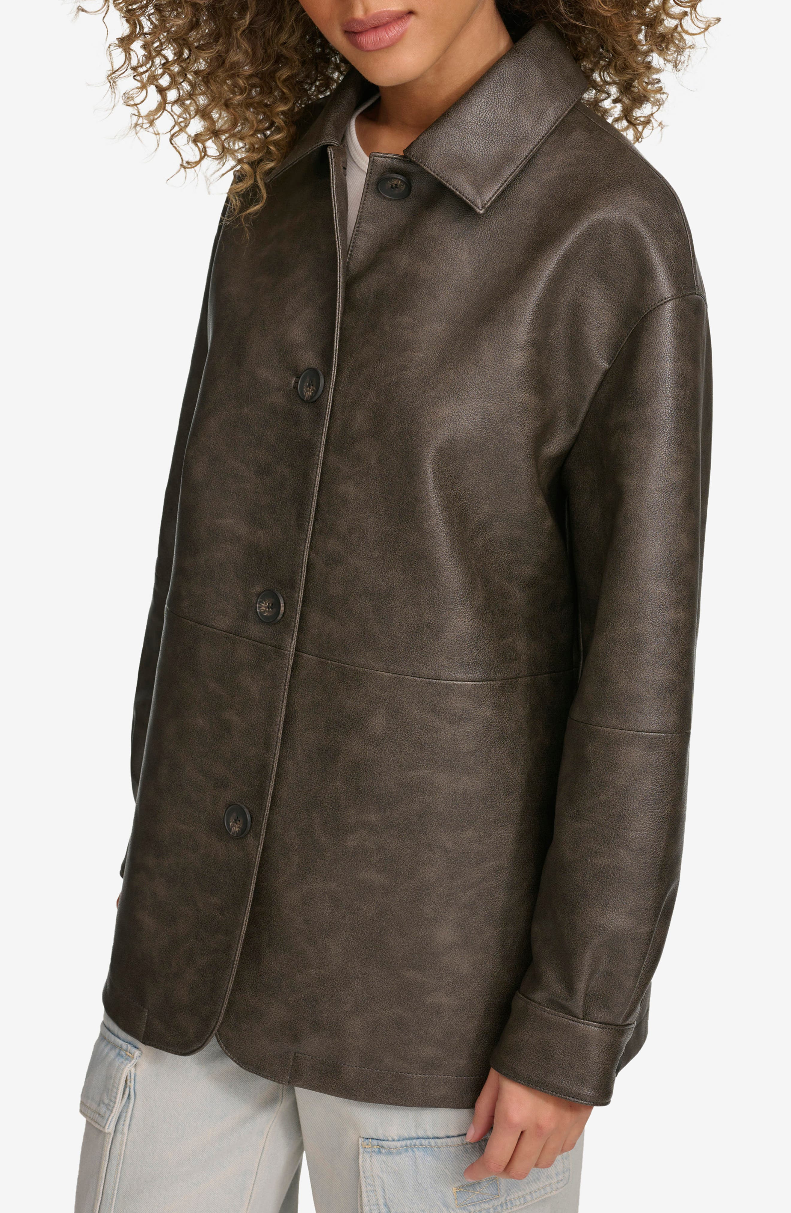 levi's Oversize Faux Leather Relaxed Jacket in Ash at Nordstrom - 3