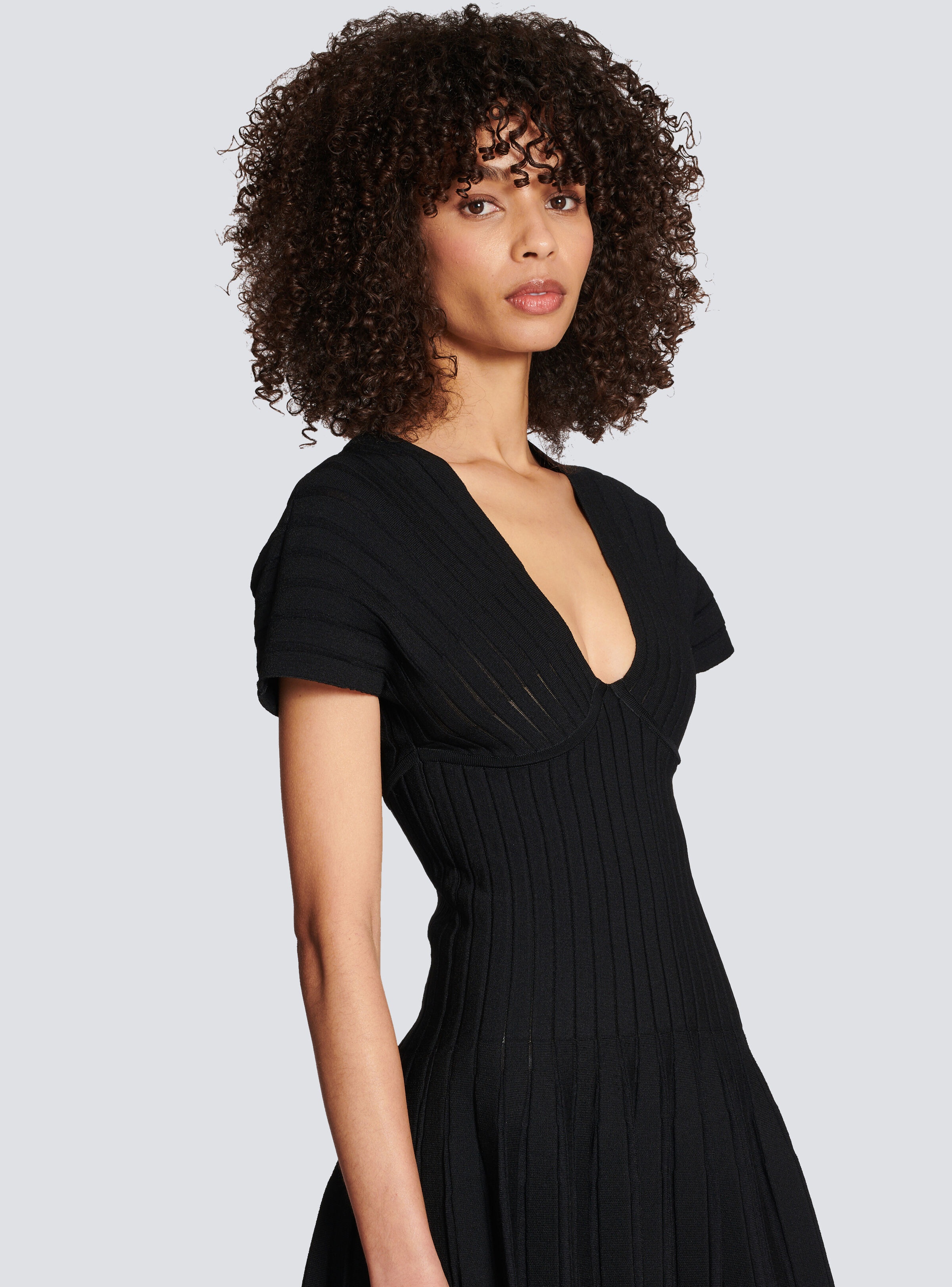 Short pleated knit dress - 8