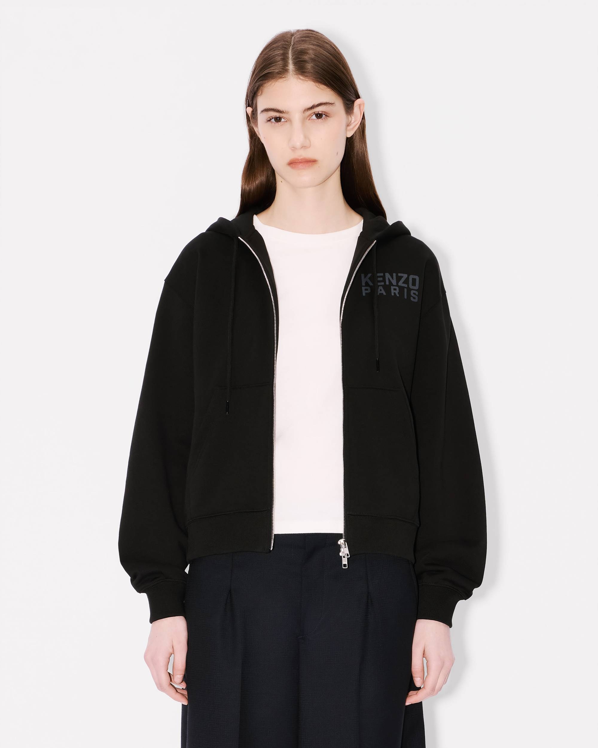 'KENZO Happy Tiger' zip-up hoodie in cotton - 3