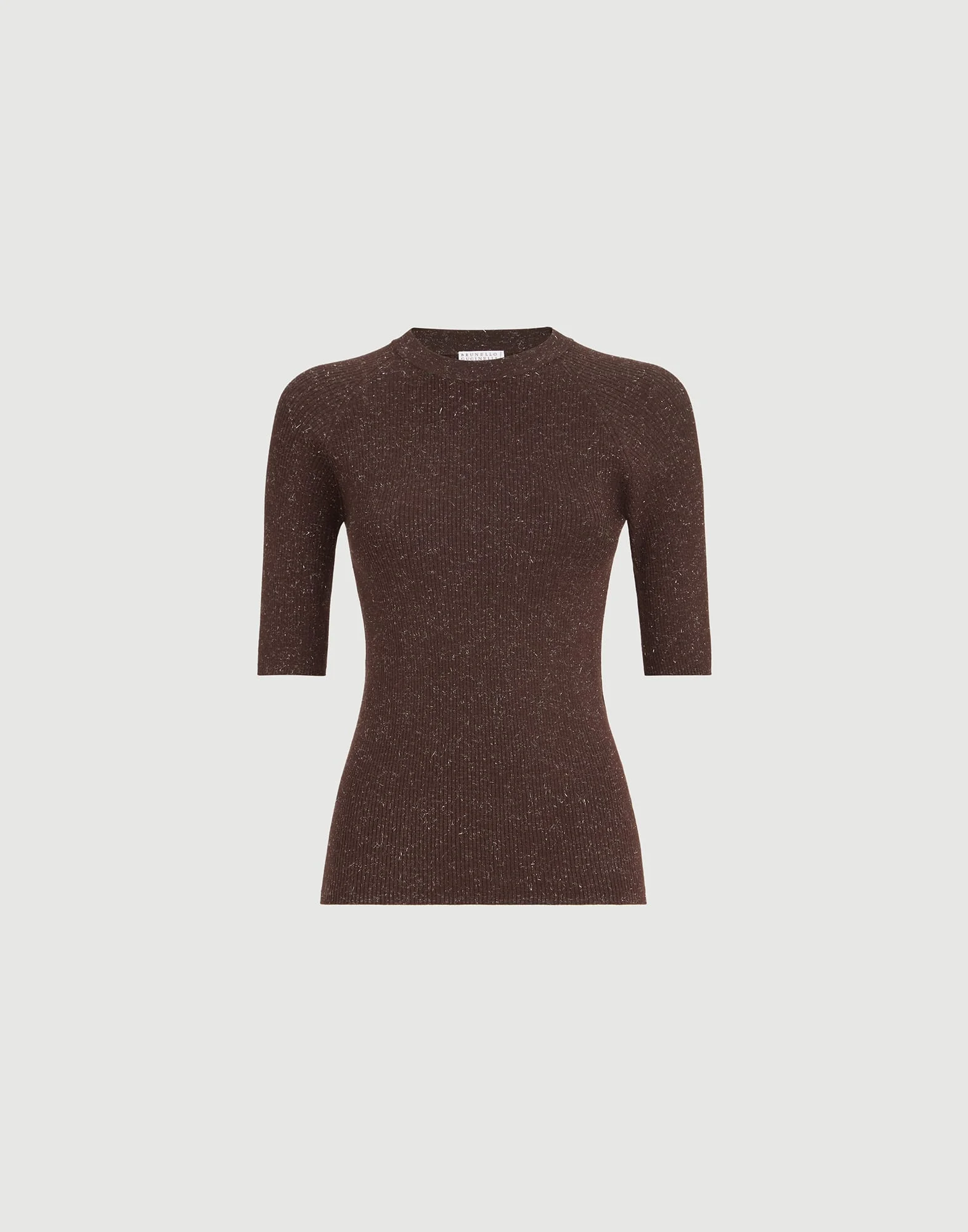 Sparkling cashmere lightweight rib knit sweater - 1
