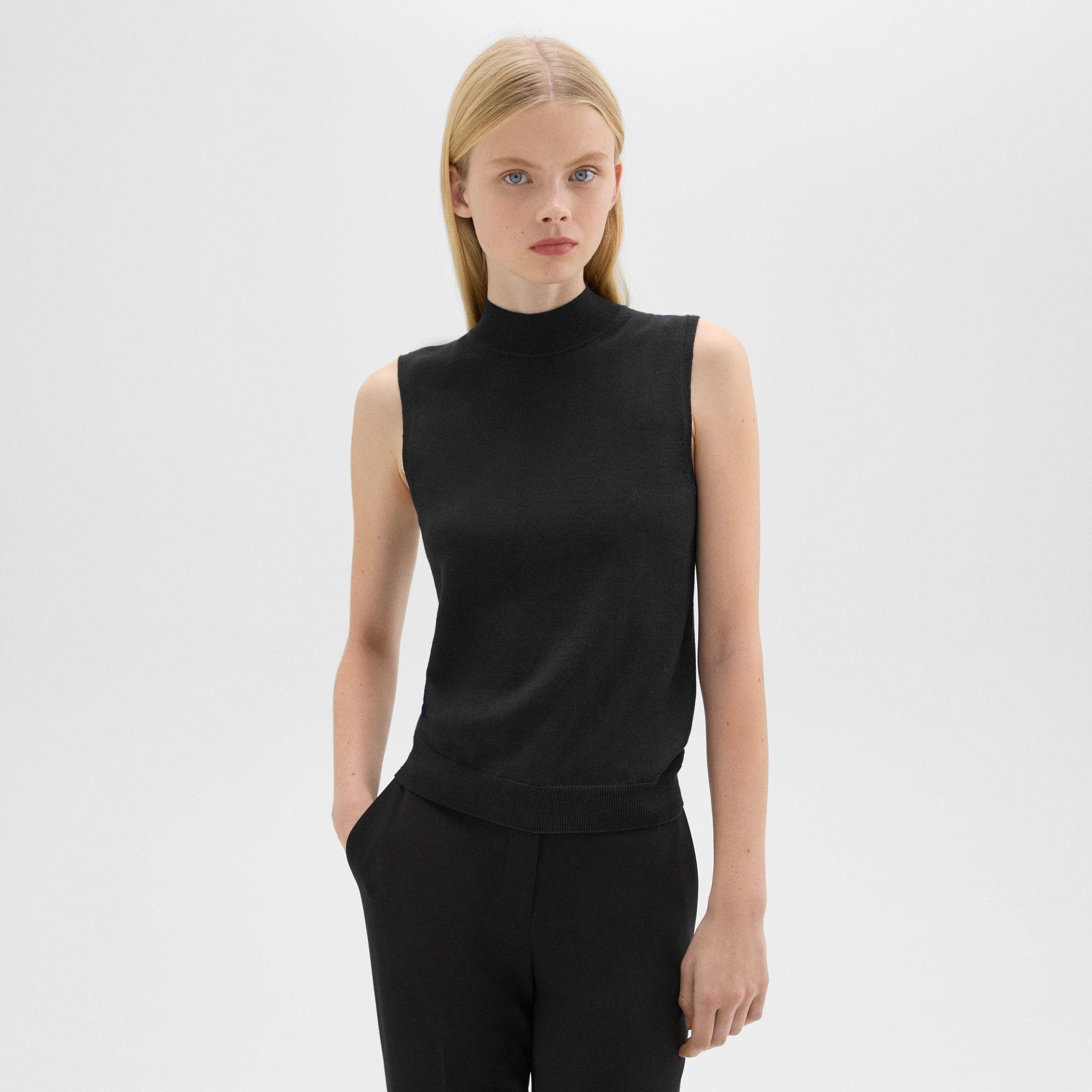 Mock Neck Sweater Shell in Regal Wool - 2