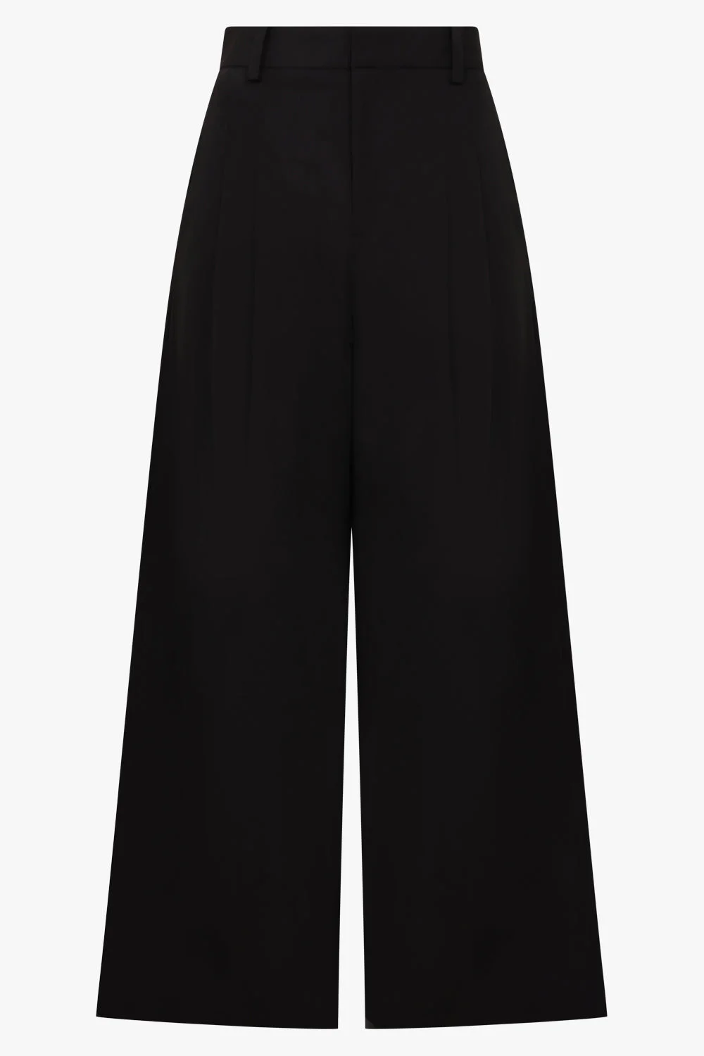 WIDE LEG PLEAT PANT | BLACK - 1