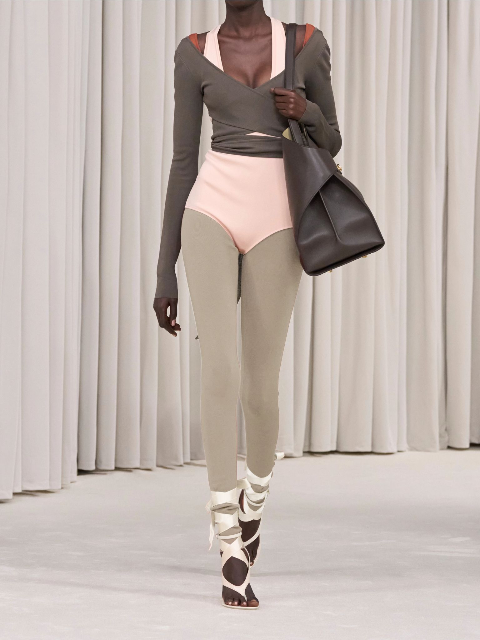 Stretch-knit leggings Tan - 5