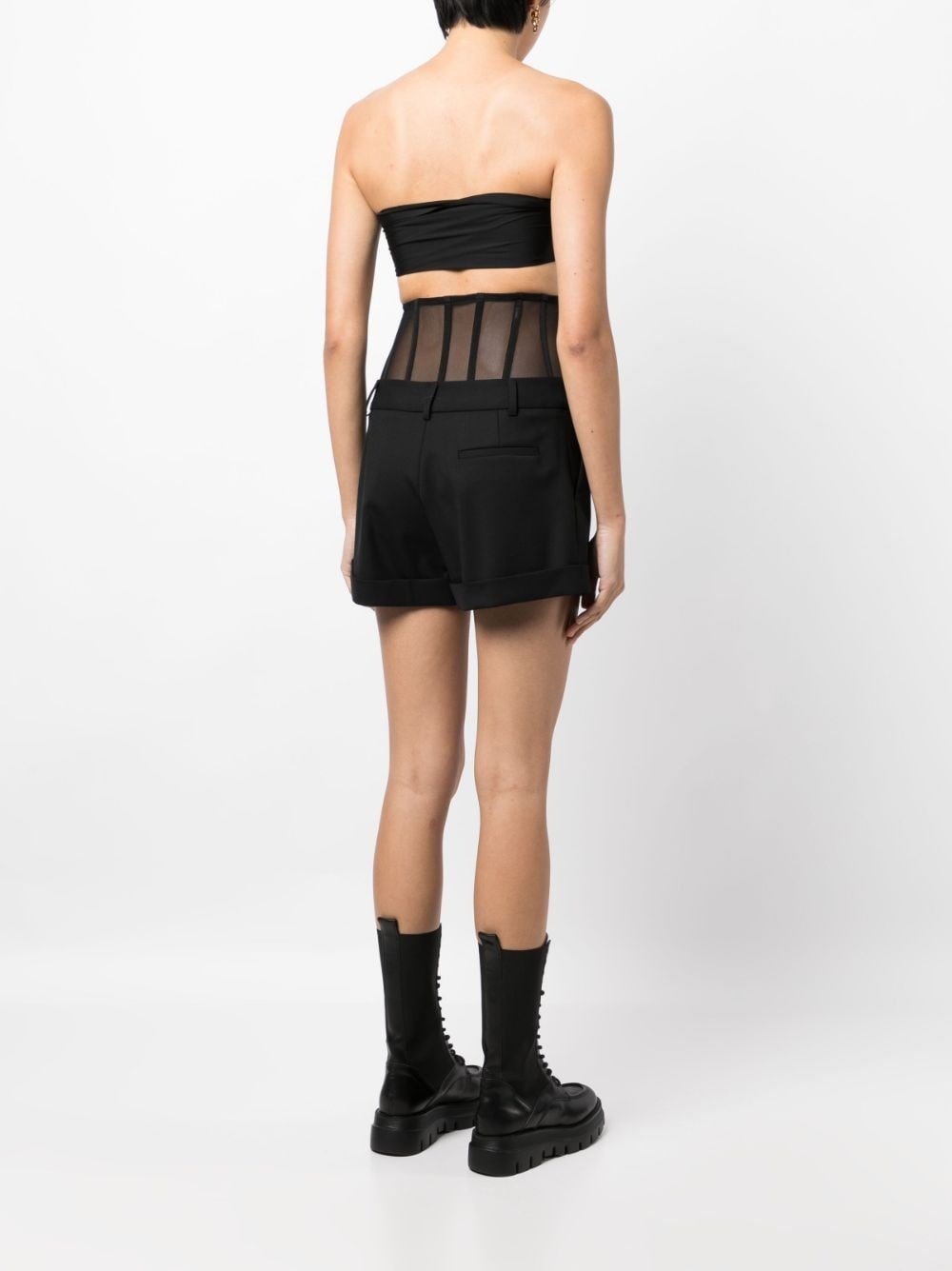 high-waist bustier shorts - 4