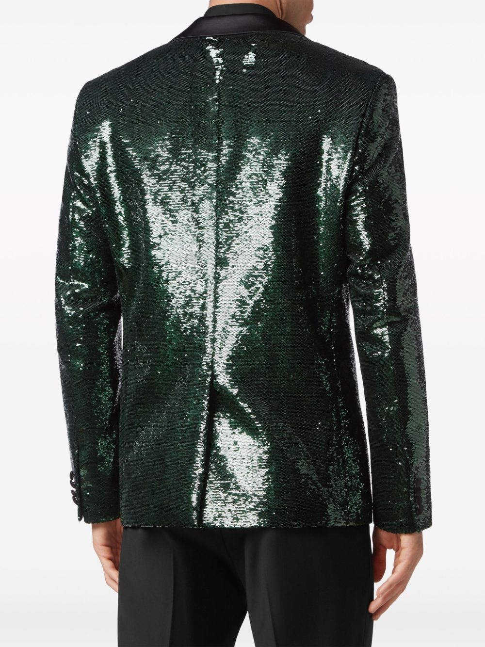 sequin-design single-breasted blazer - 4