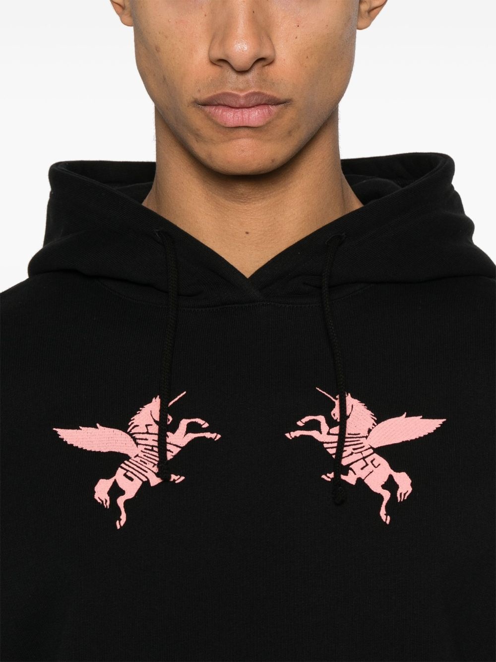unicorns-embroidered fleece hoodie - 5