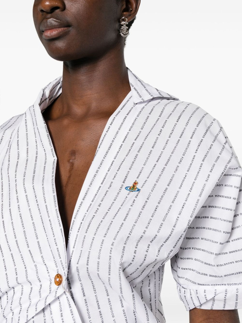 logo-striped asymmetric dress 5
