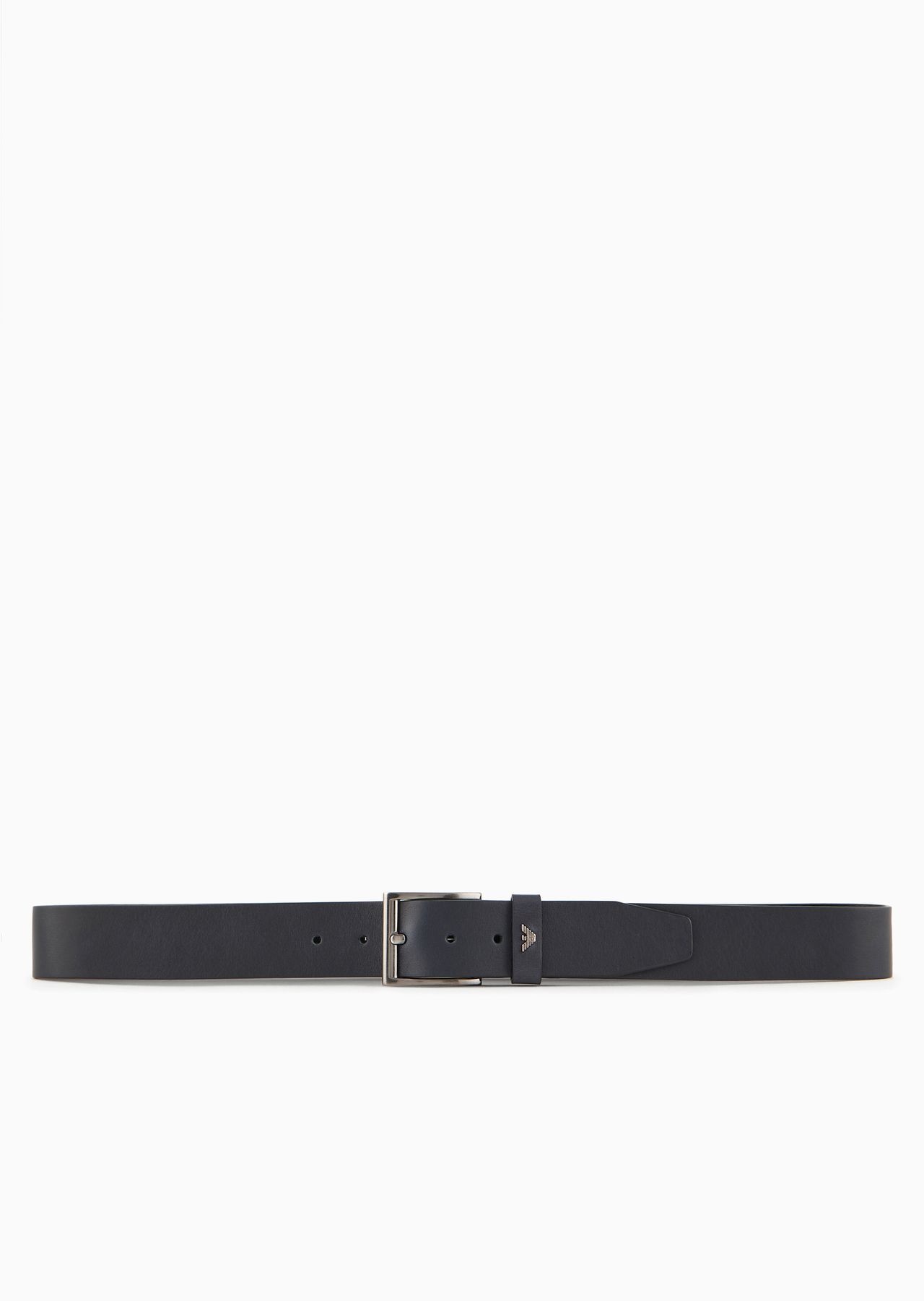 Tumbled-leather belt with oversized logo lettering - 4