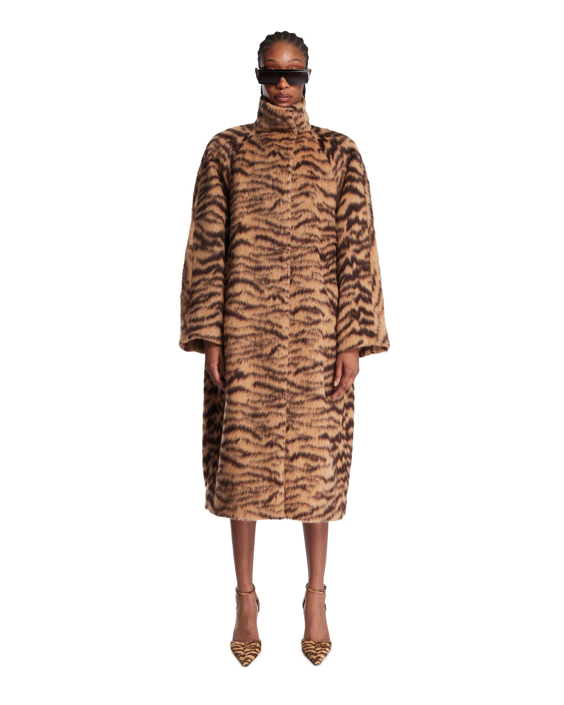 Rounded Wool-Tiger Coat - 1