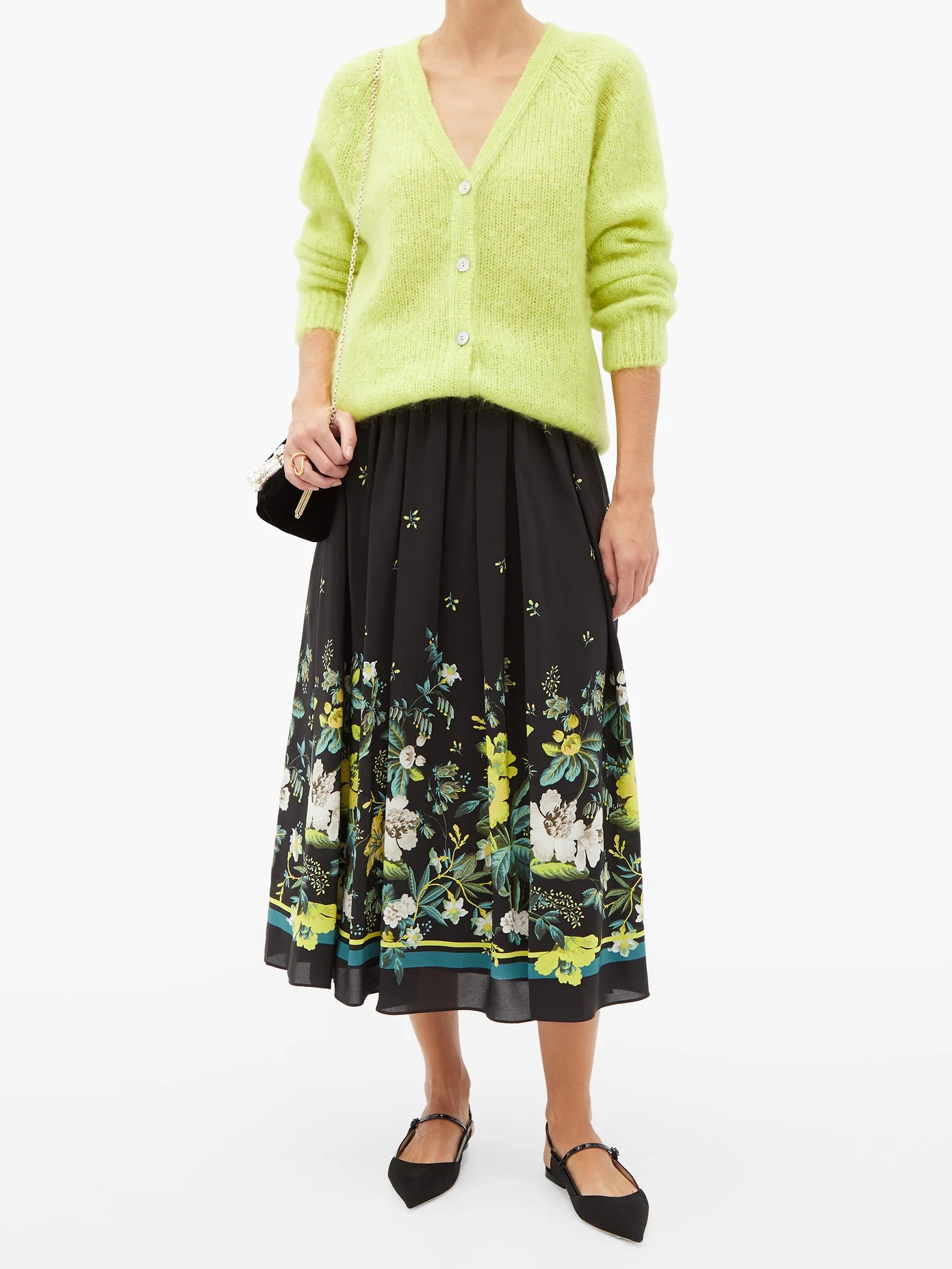 Lanie Ashcombe Forest-print silk midi skirt - 2