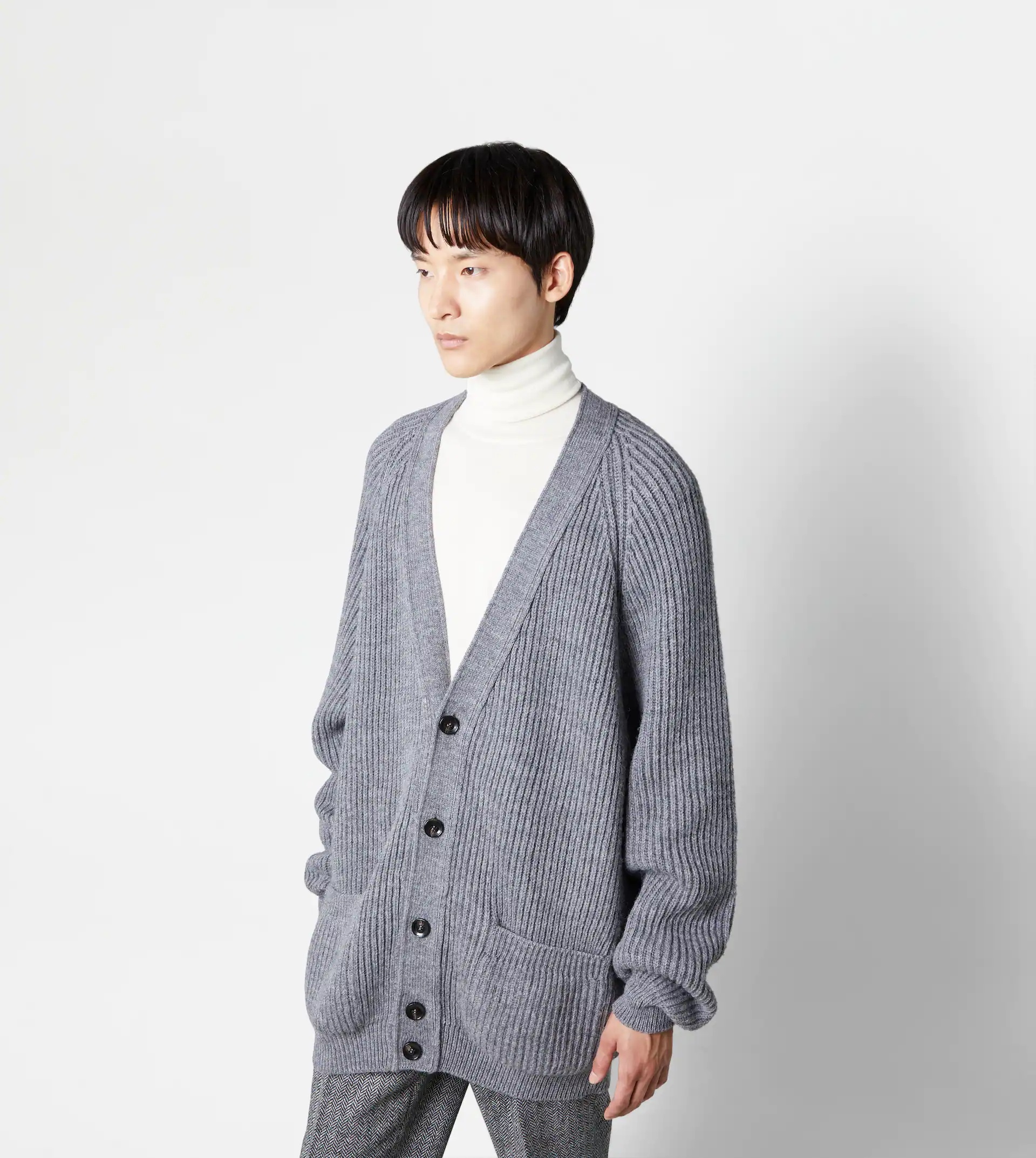 OVERSIZED CARDIGAN - GREY - 6