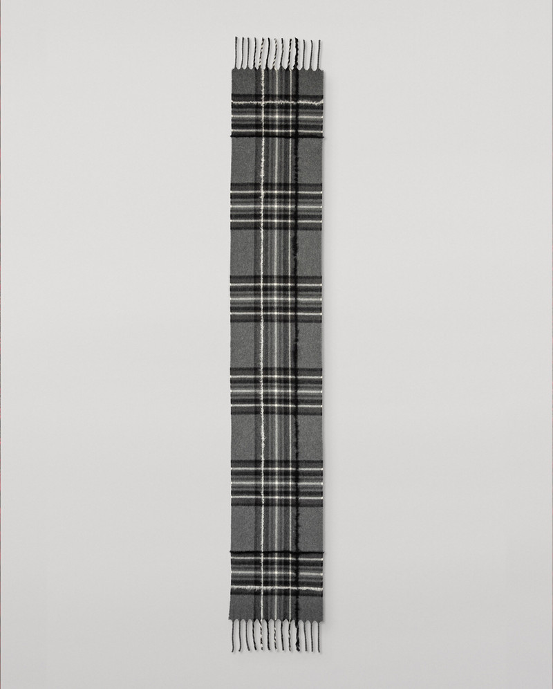 Mach Grey Tartan Cashmere Scarf 4